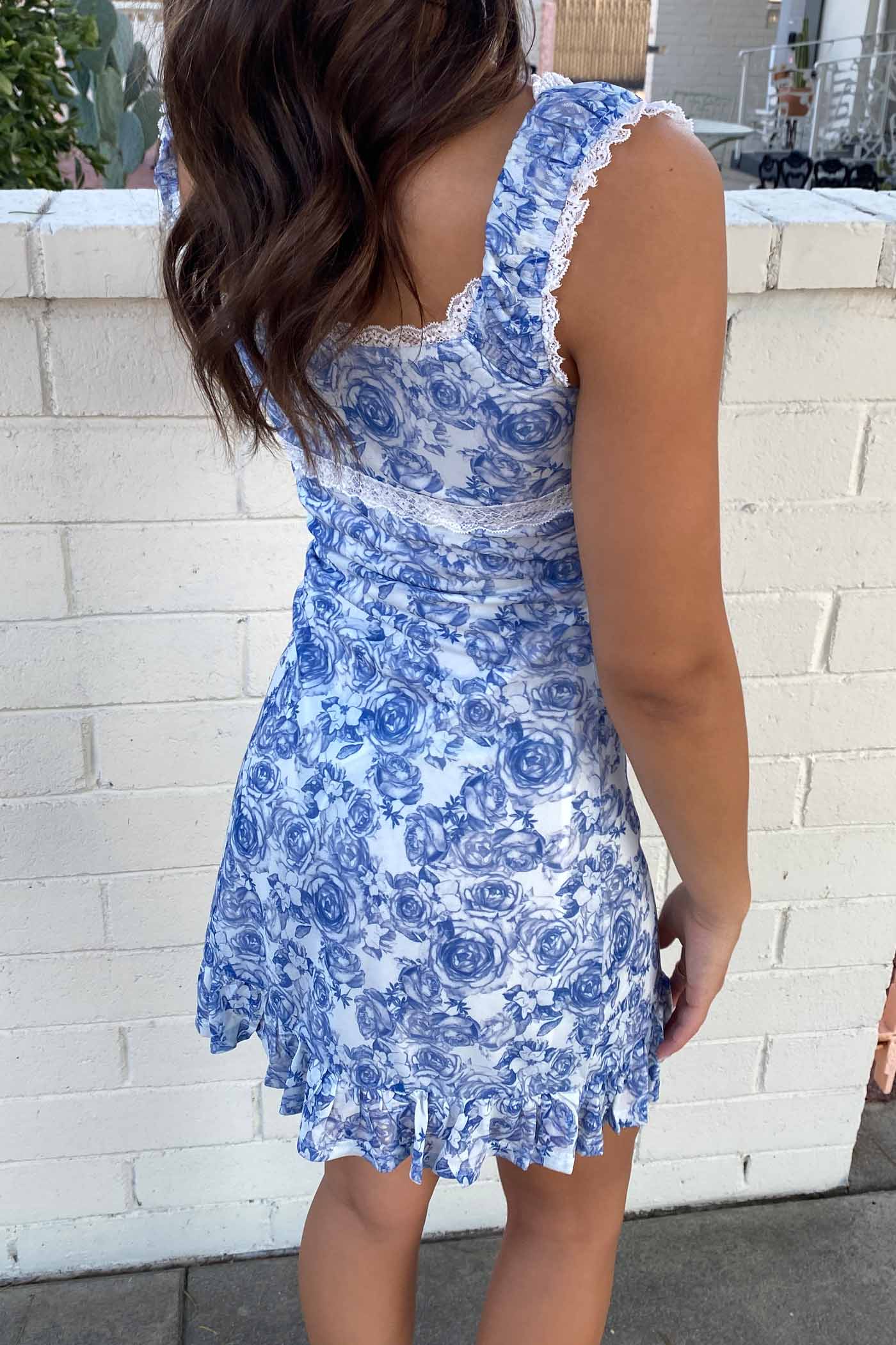 Mesh & Lace Floral Mini Dress