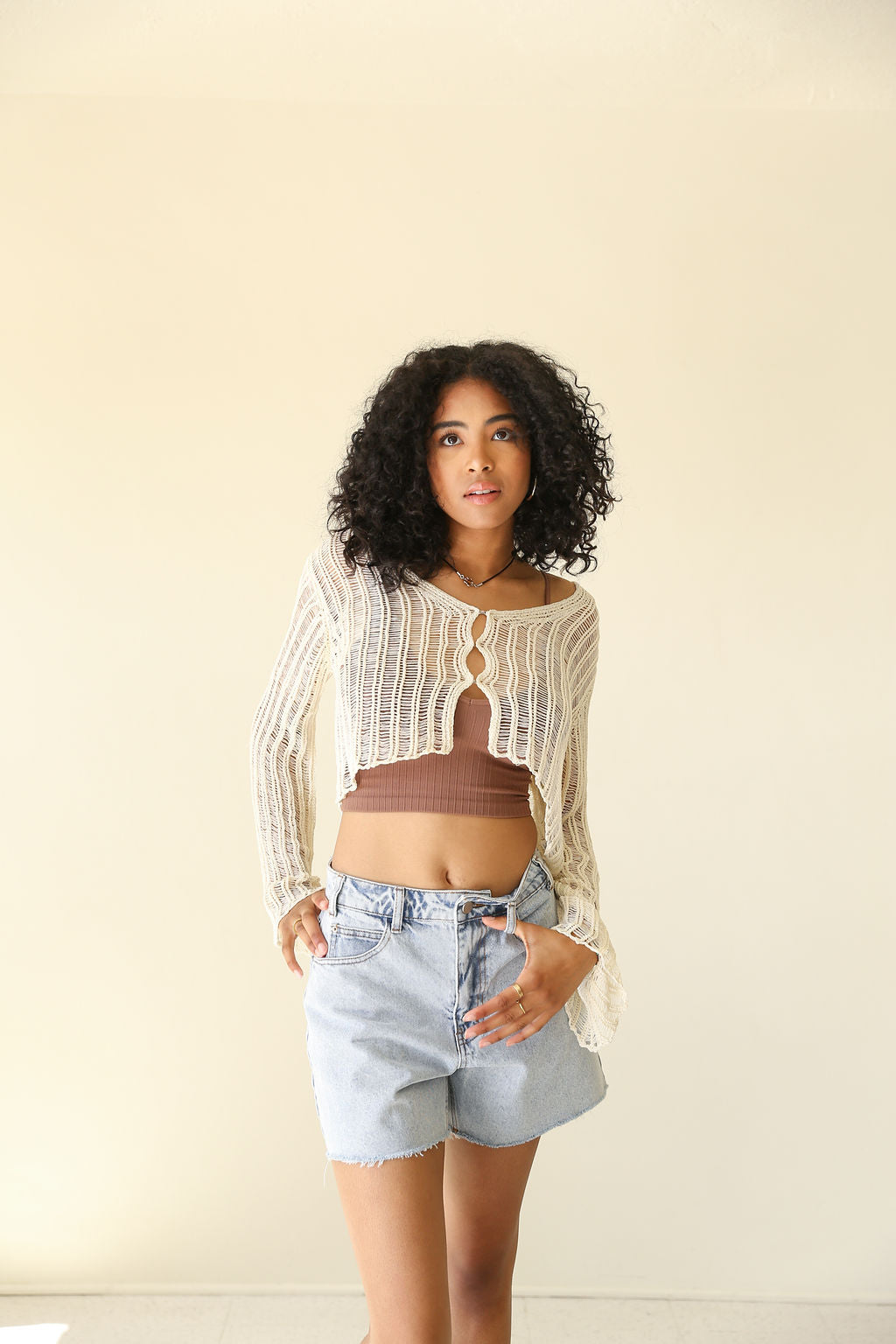 A Delight Long Sleeve Knit Crop Top