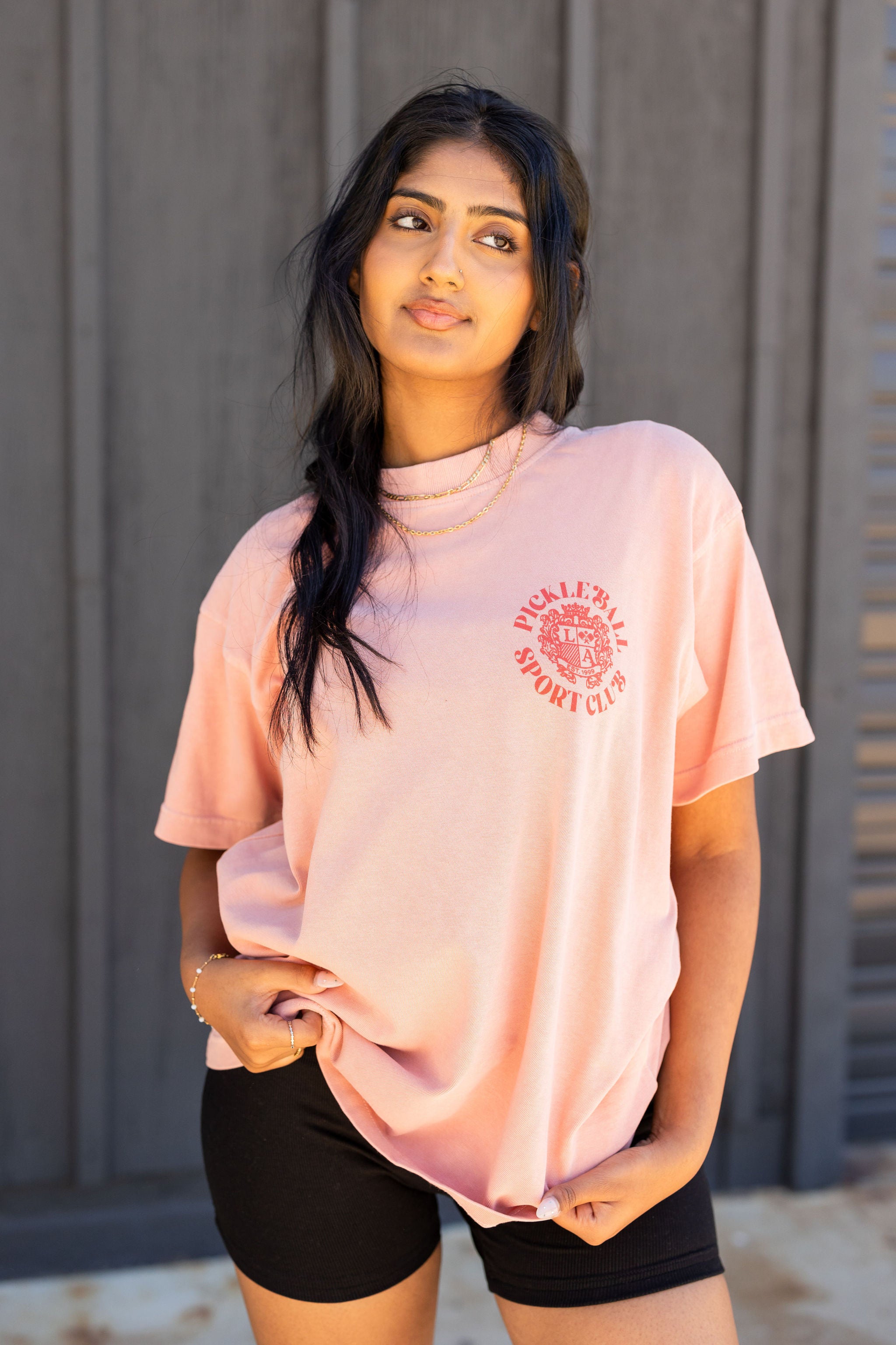 Pink Pickleball Club Oversized Graphic Tee