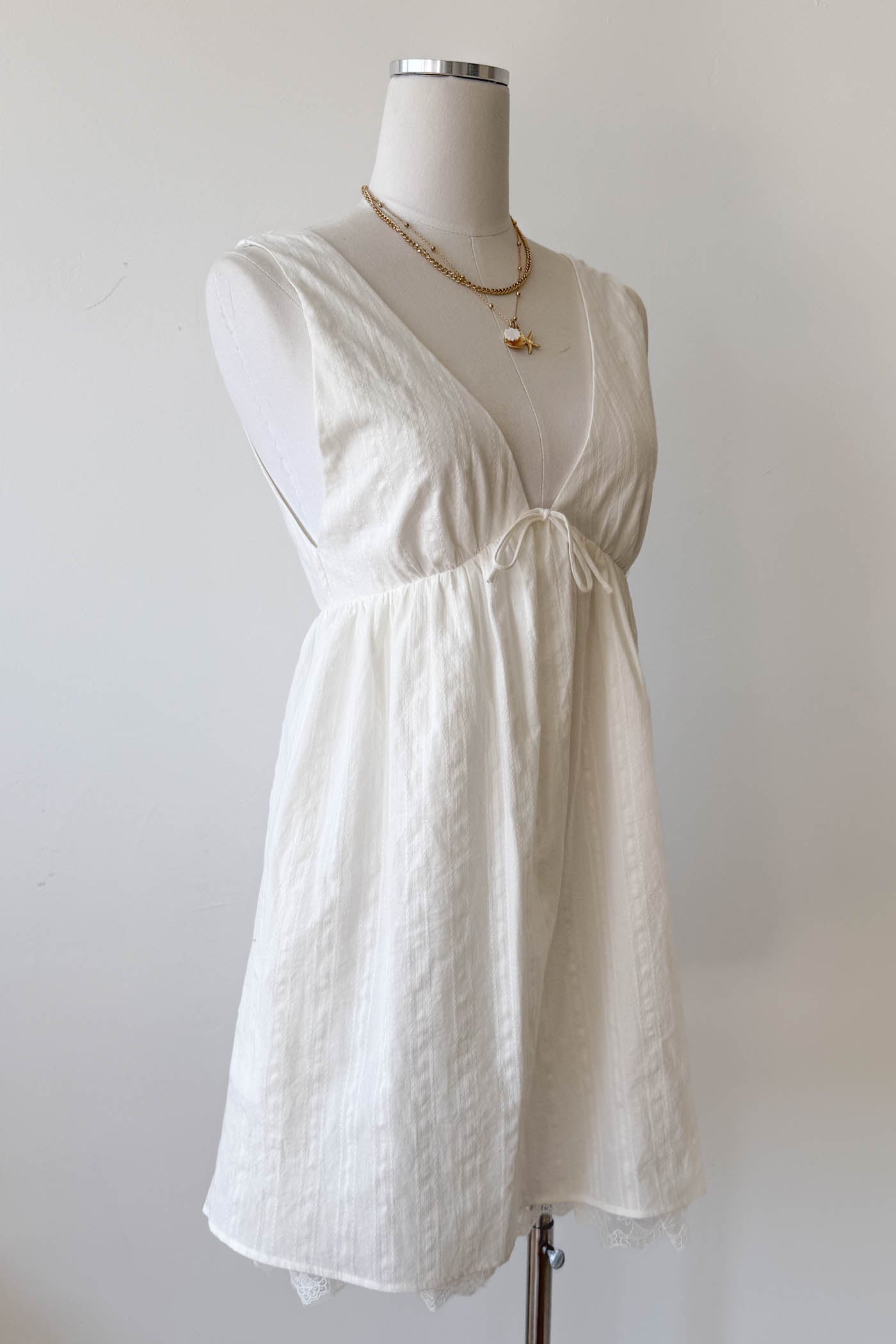 White Sleeveless Mini Dress