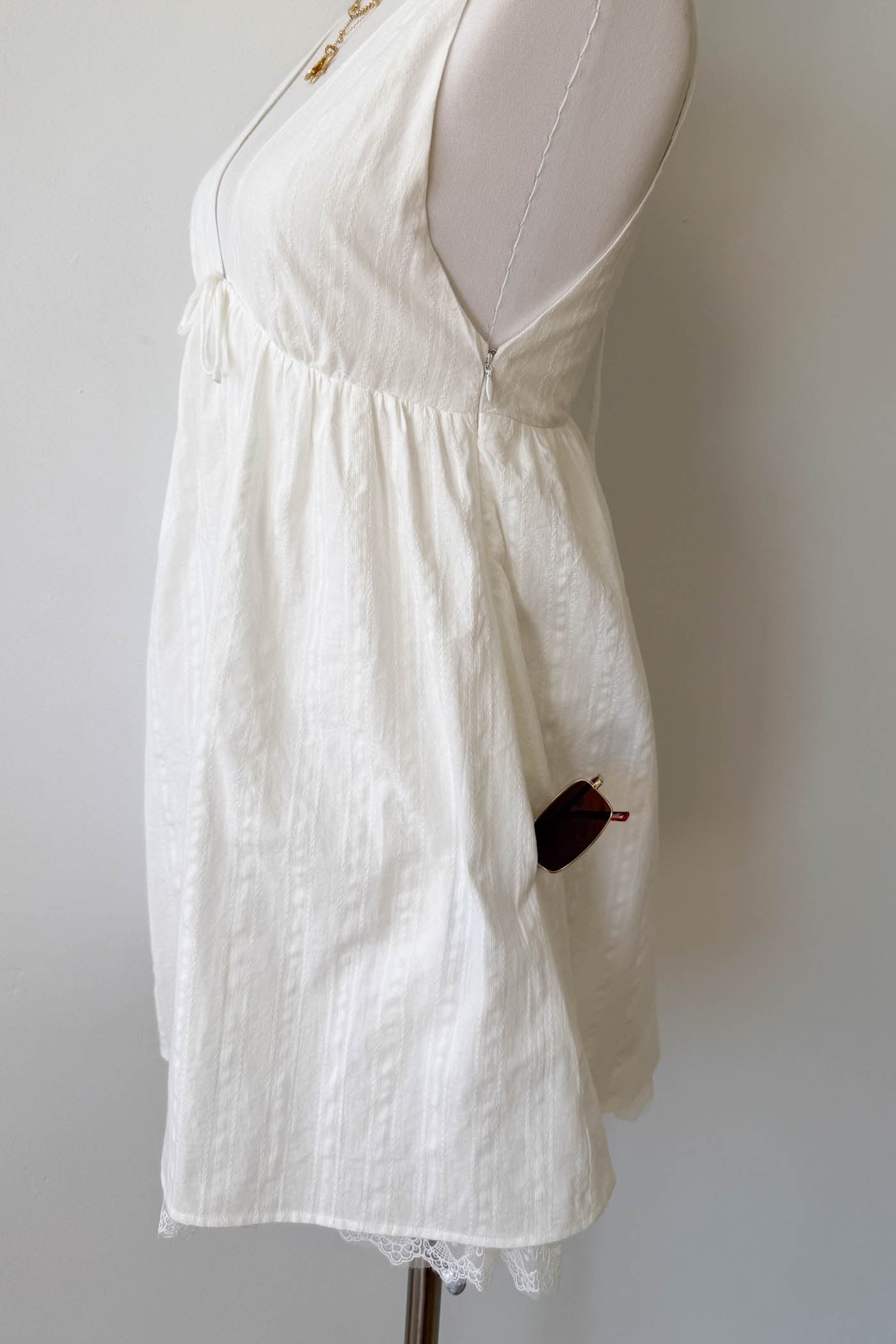 White Sleeveless Mini Dress