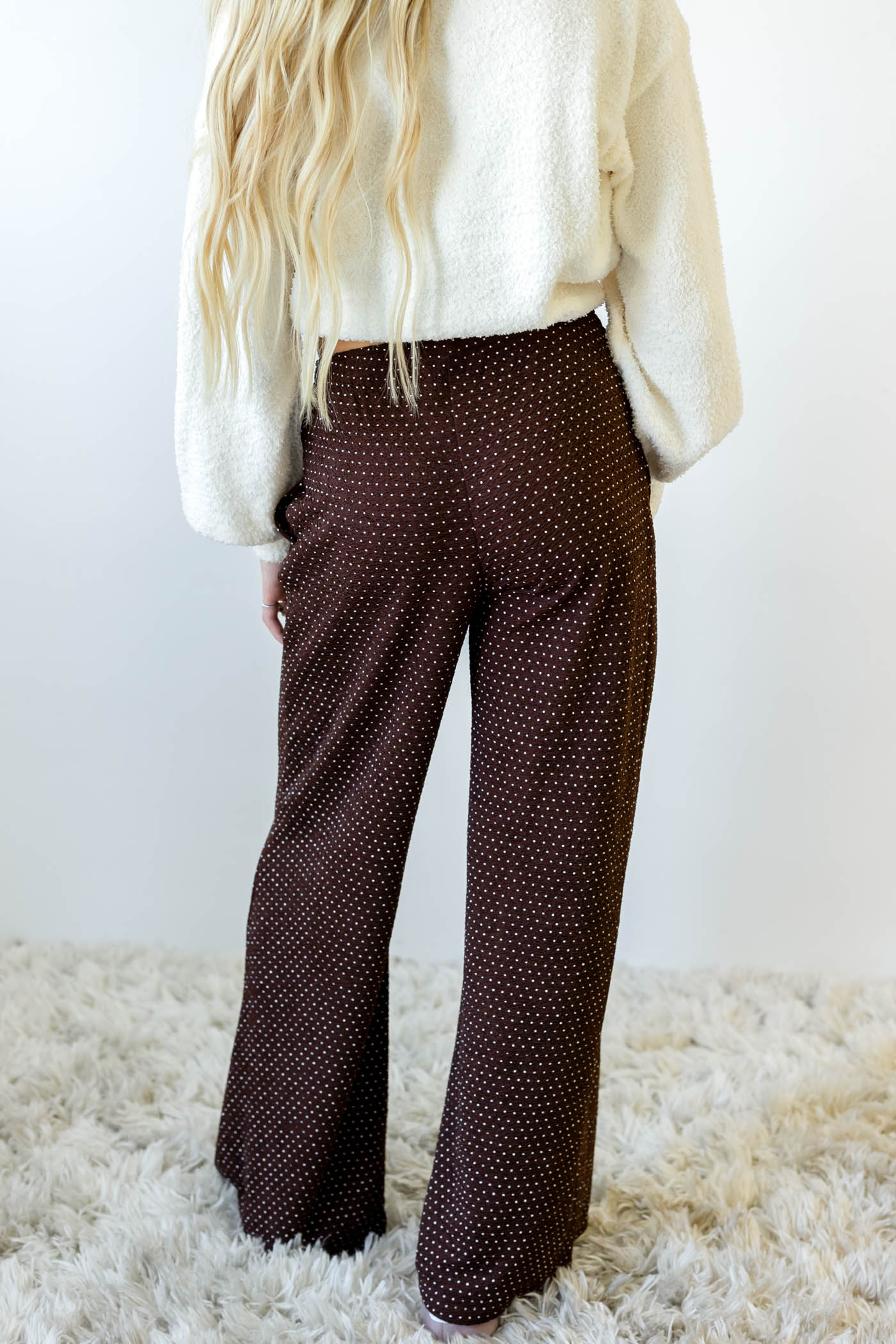 Swiss Dot Wide Leg Pants