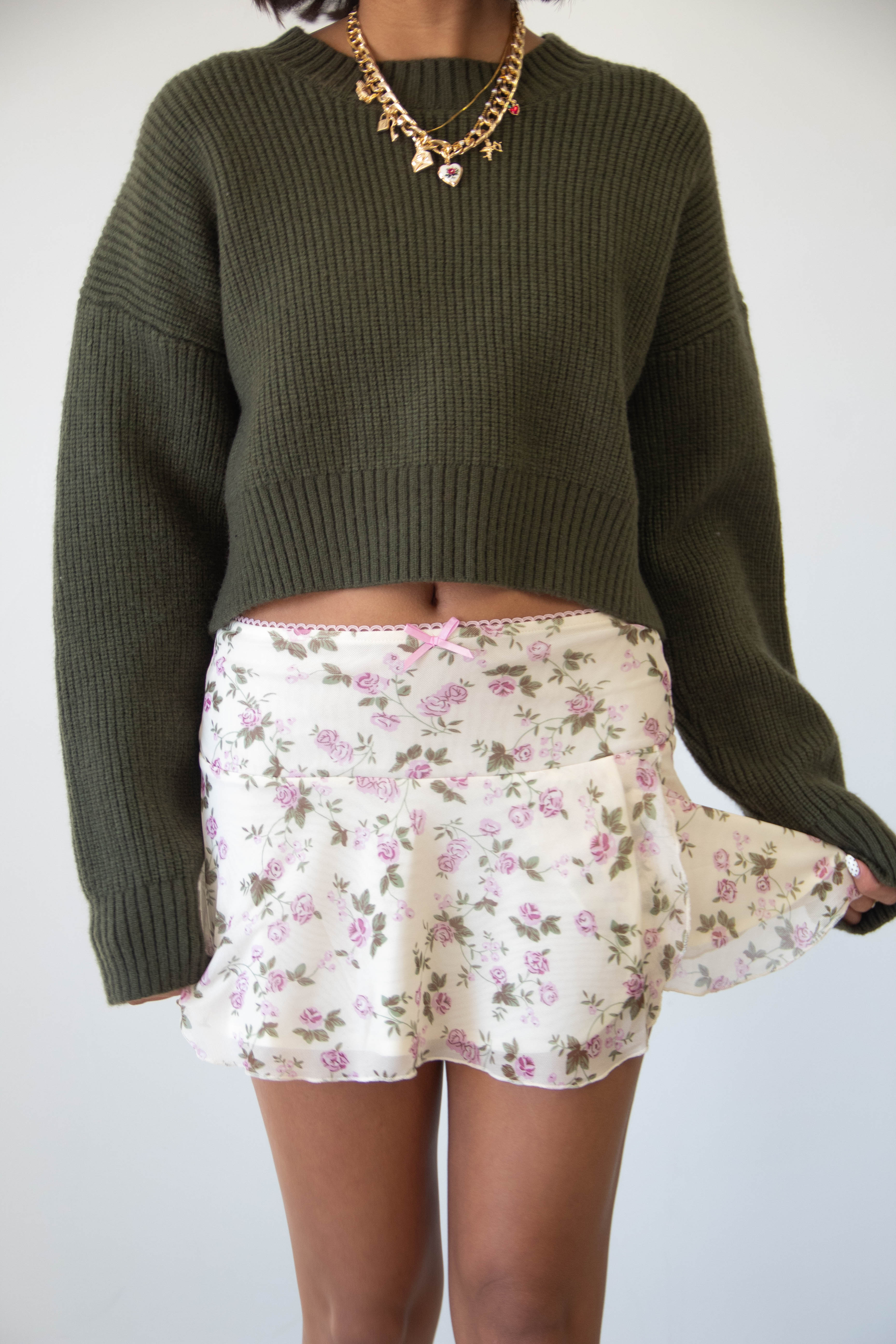 Floral Layered Mini Skirt