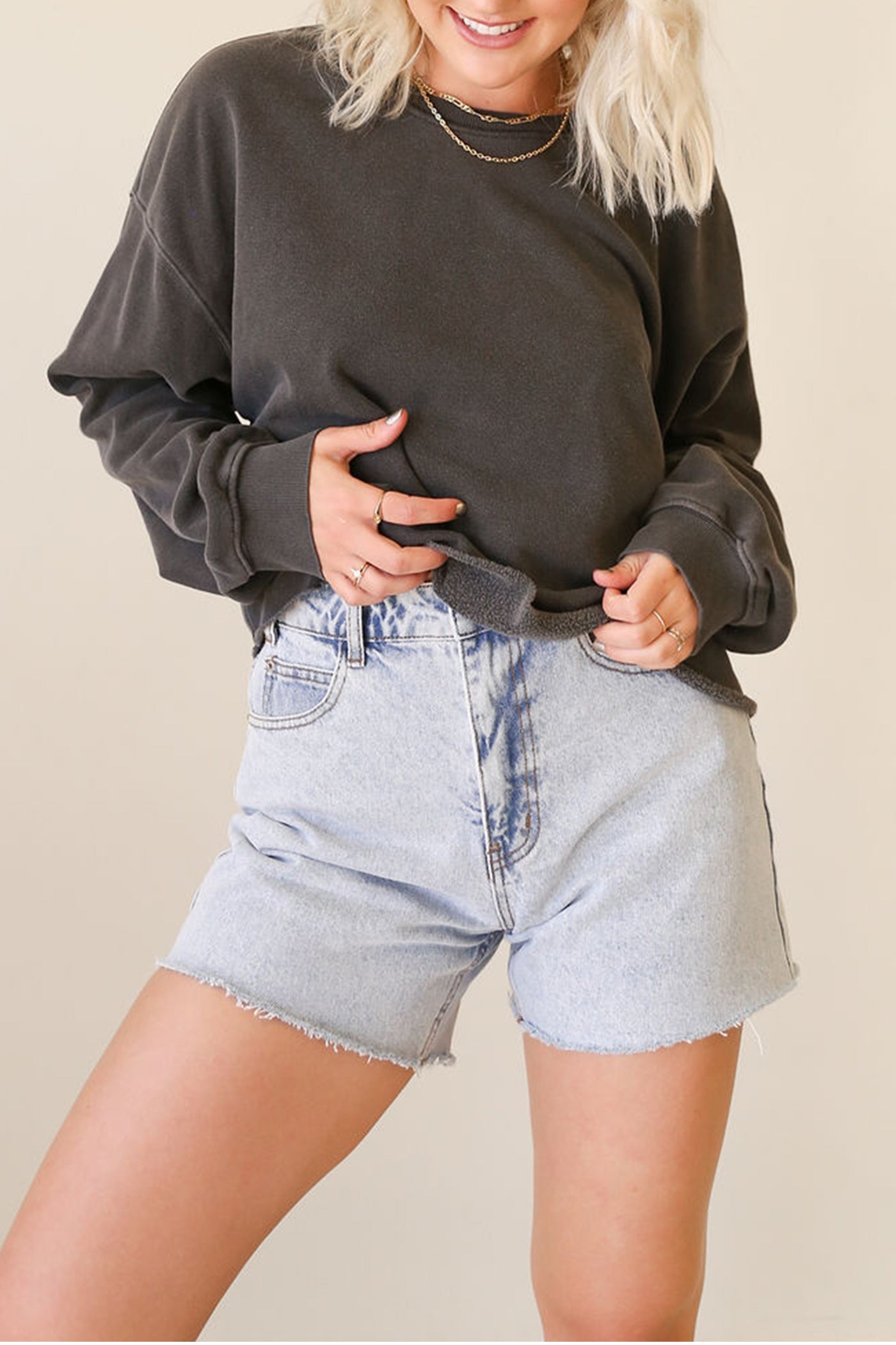 Not Much Relaxed Crop Sweater