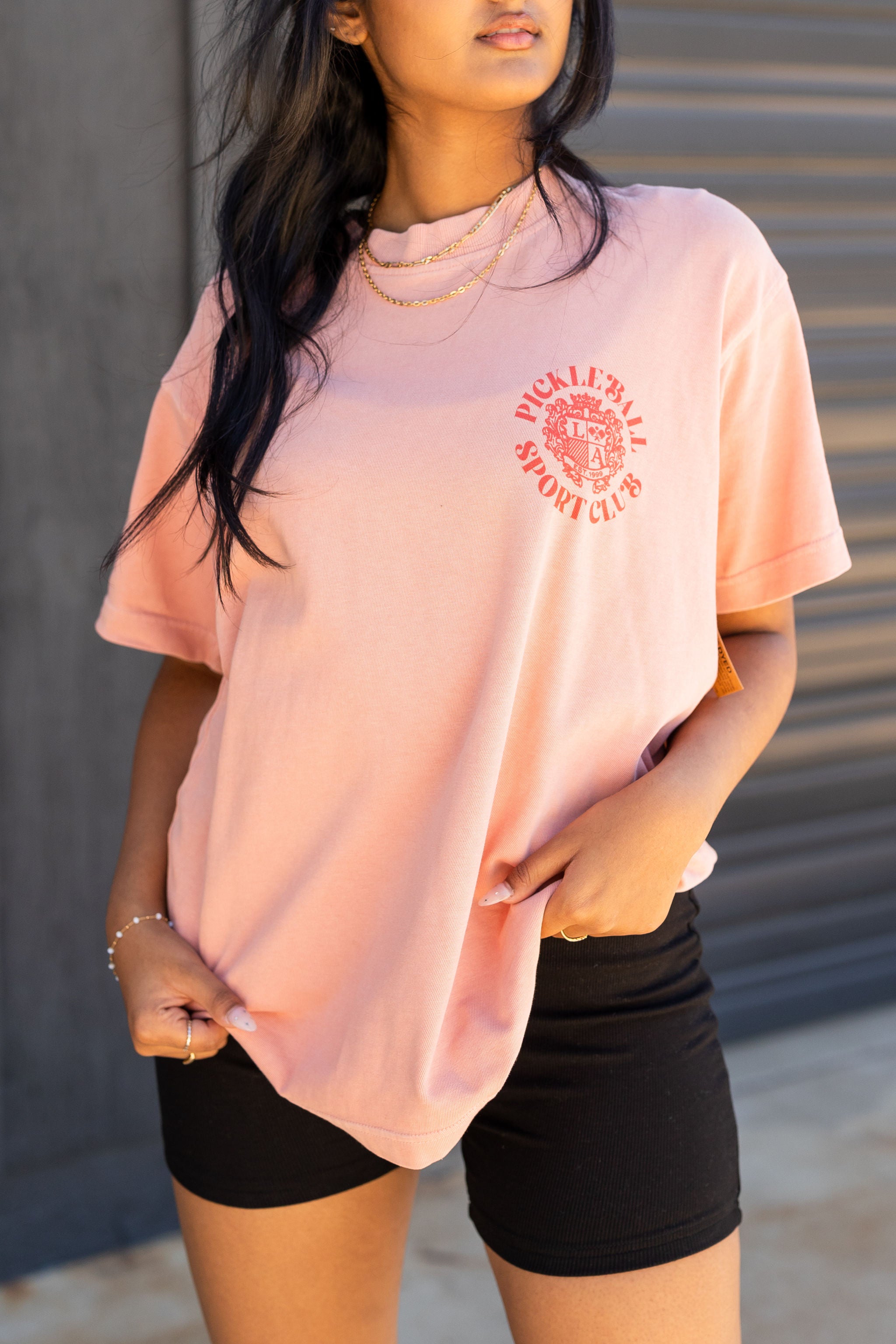 Pink Pickleball Club Oversized Graphic Tee