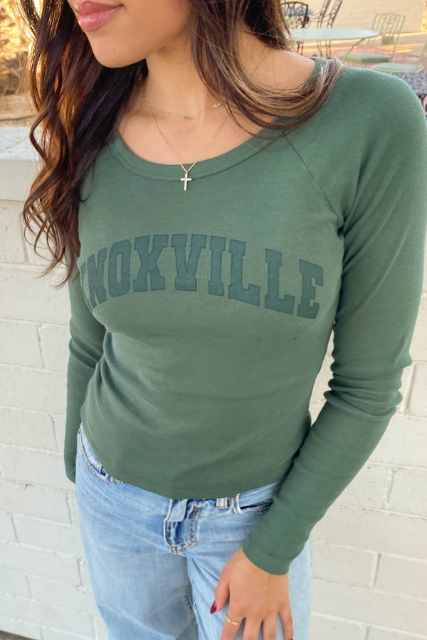 Raglan Graphic Long Sleeve Top