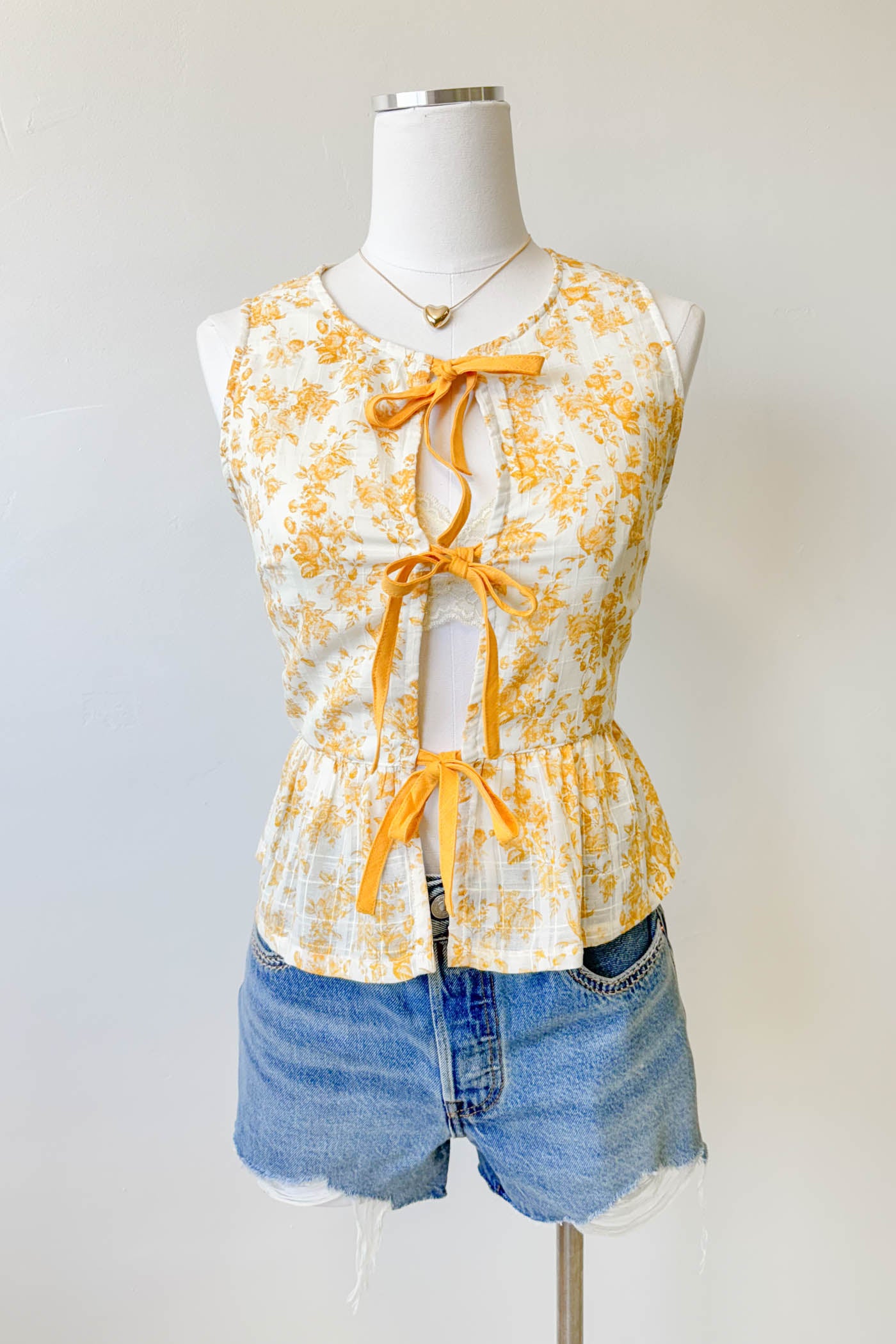 Split Front Floral Top