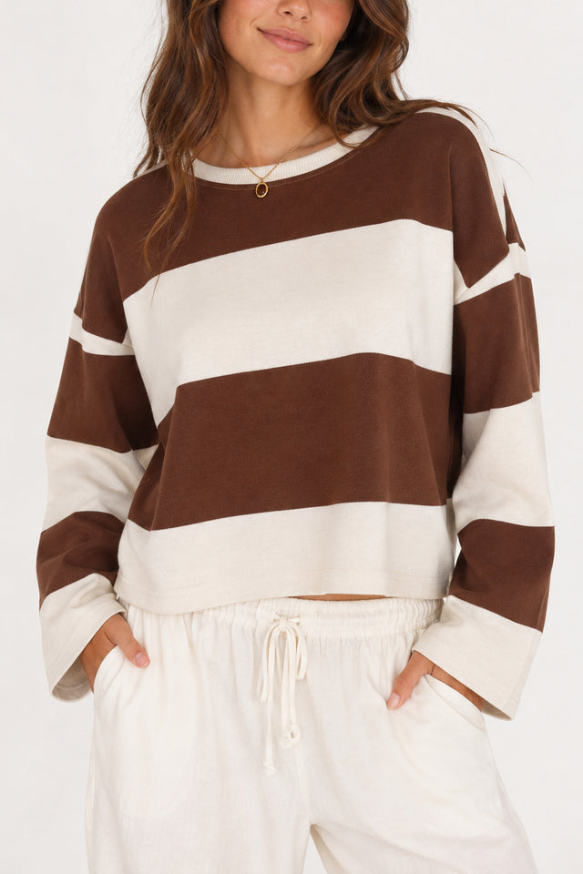 Striped Cropped Long Sleeve Top