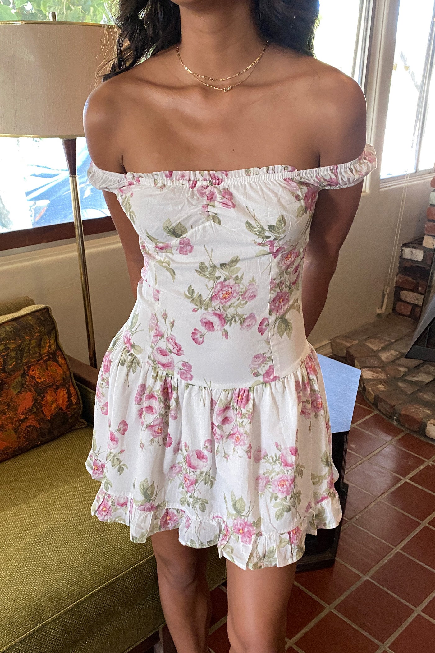 Floral Mini OTS Dress