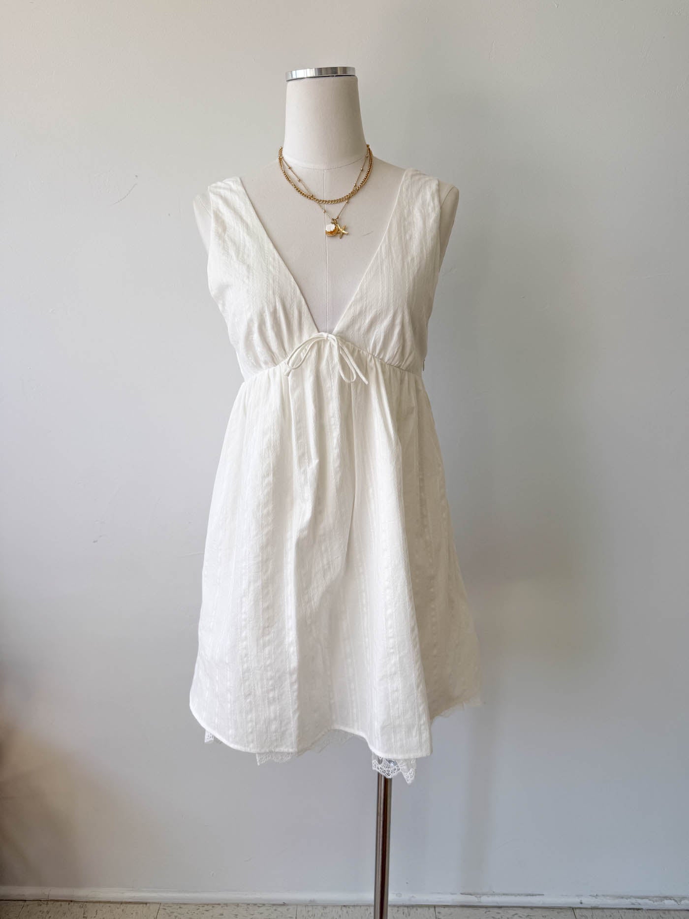 White Sleeveless Mini Dress