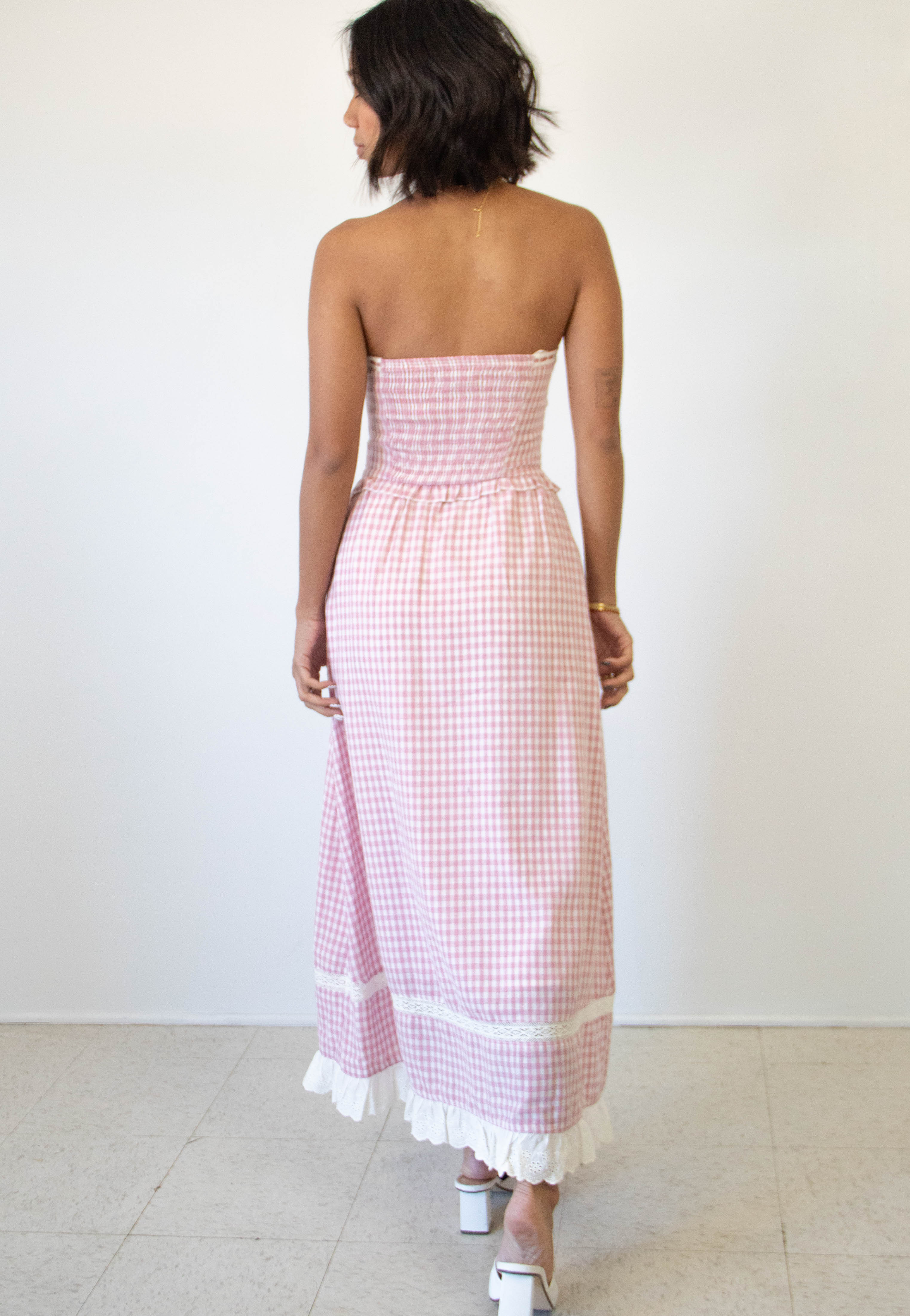 Gingham Tube Dress