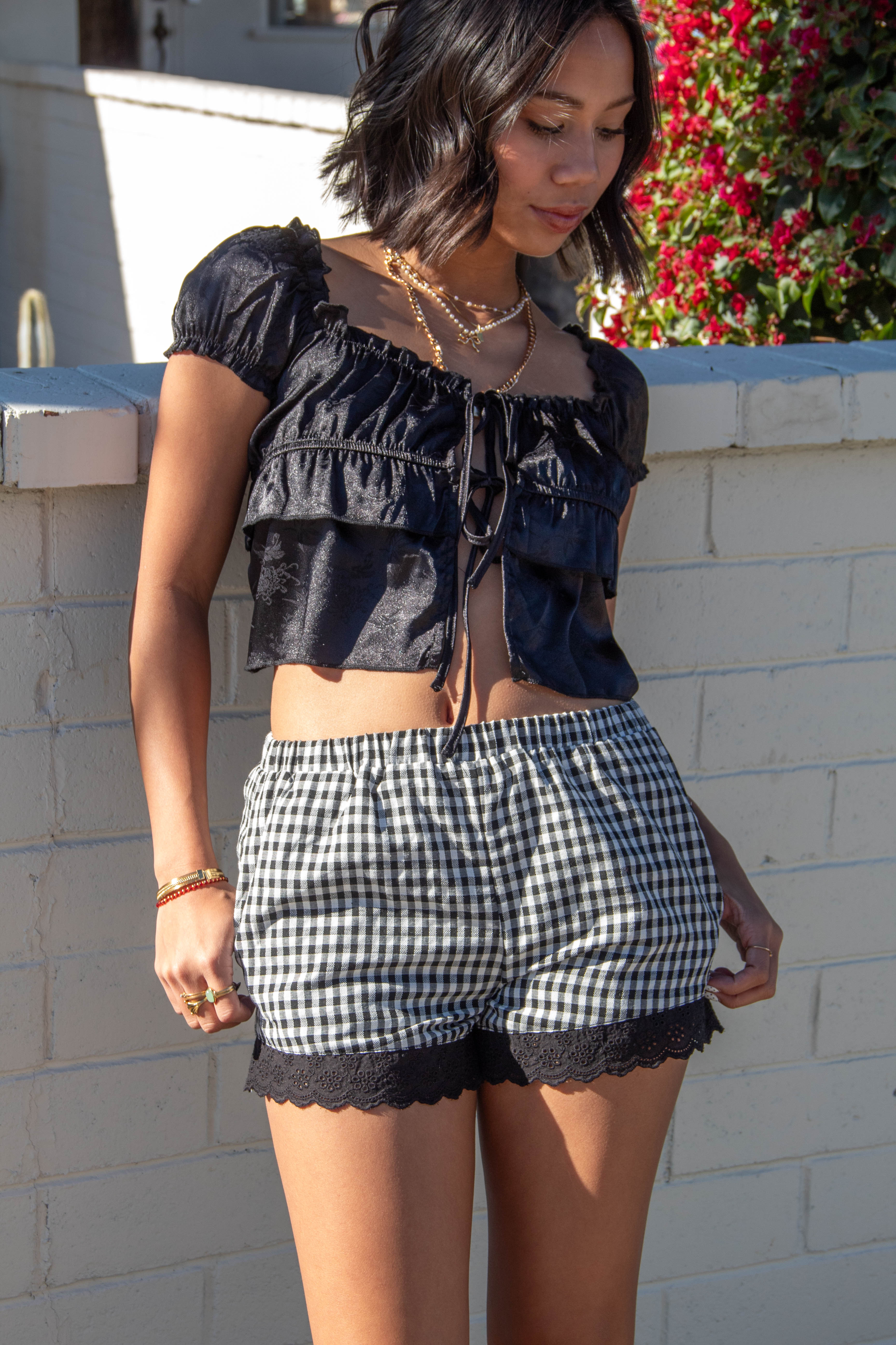 Lacey Gingham Shorts