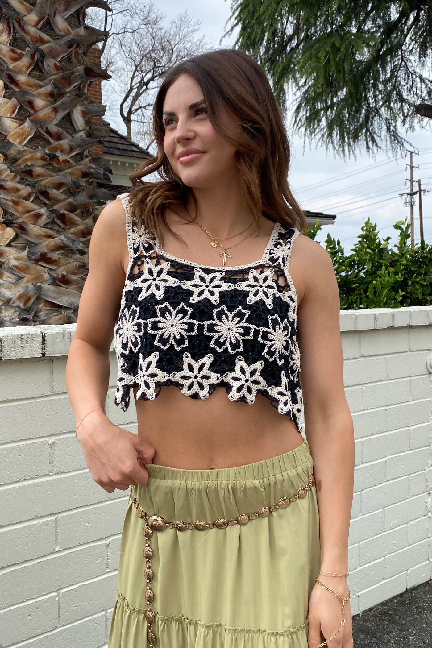 Floral Crochet Sleeveless Top