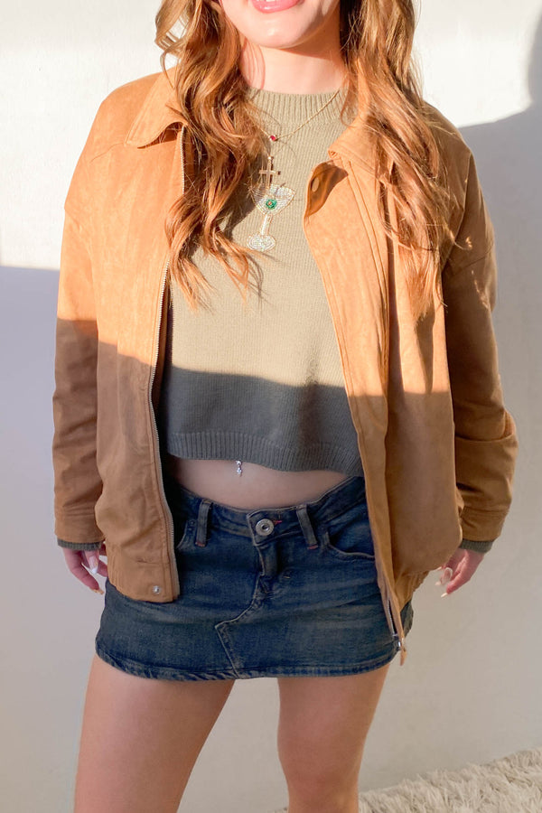 Suede Collared Jacket