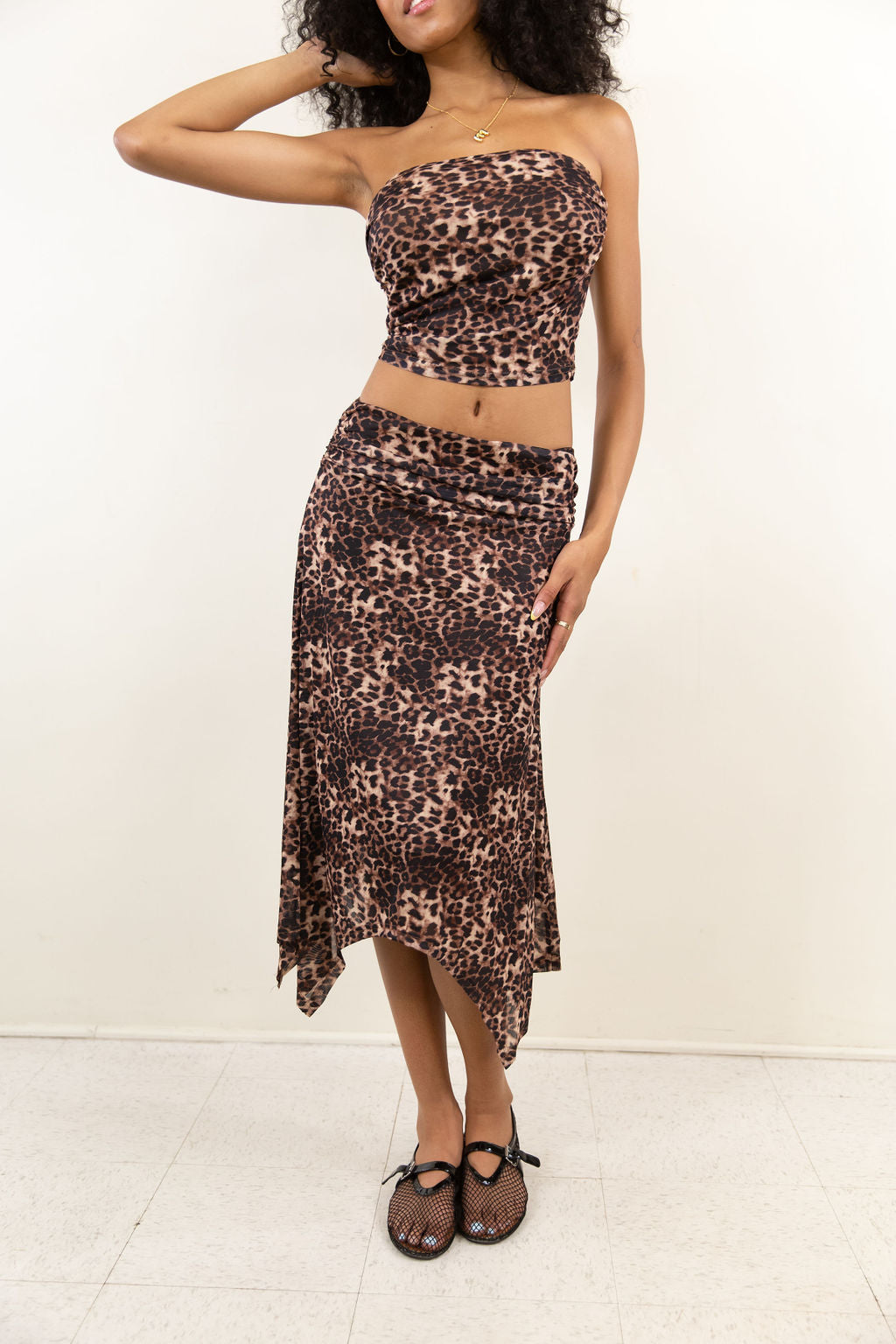 Leopard Print Midi Skirt