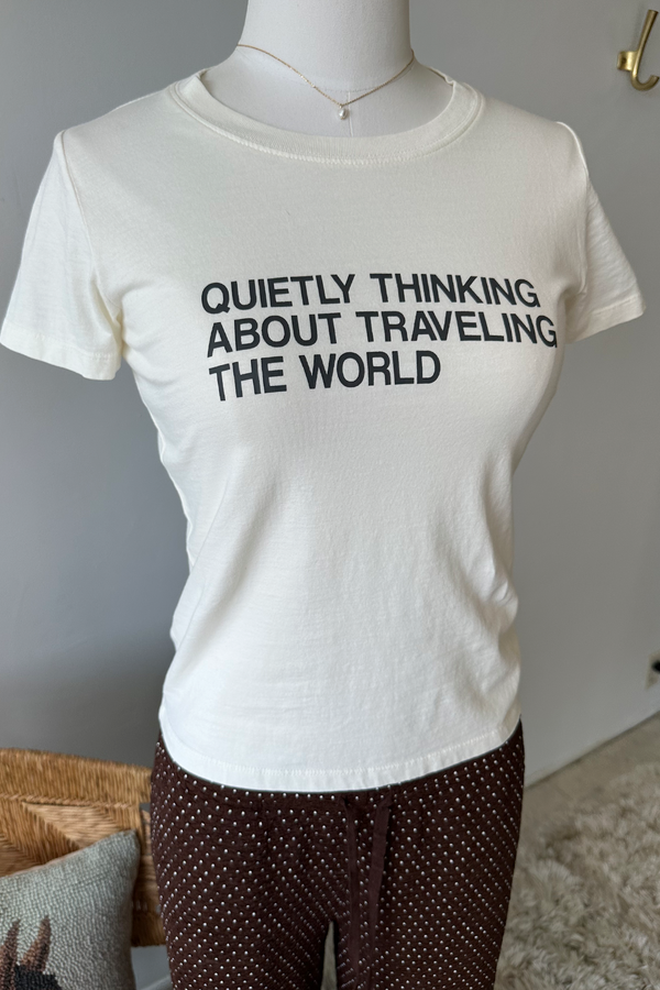 Traveling The World Long Loose Graphic Baby Tee