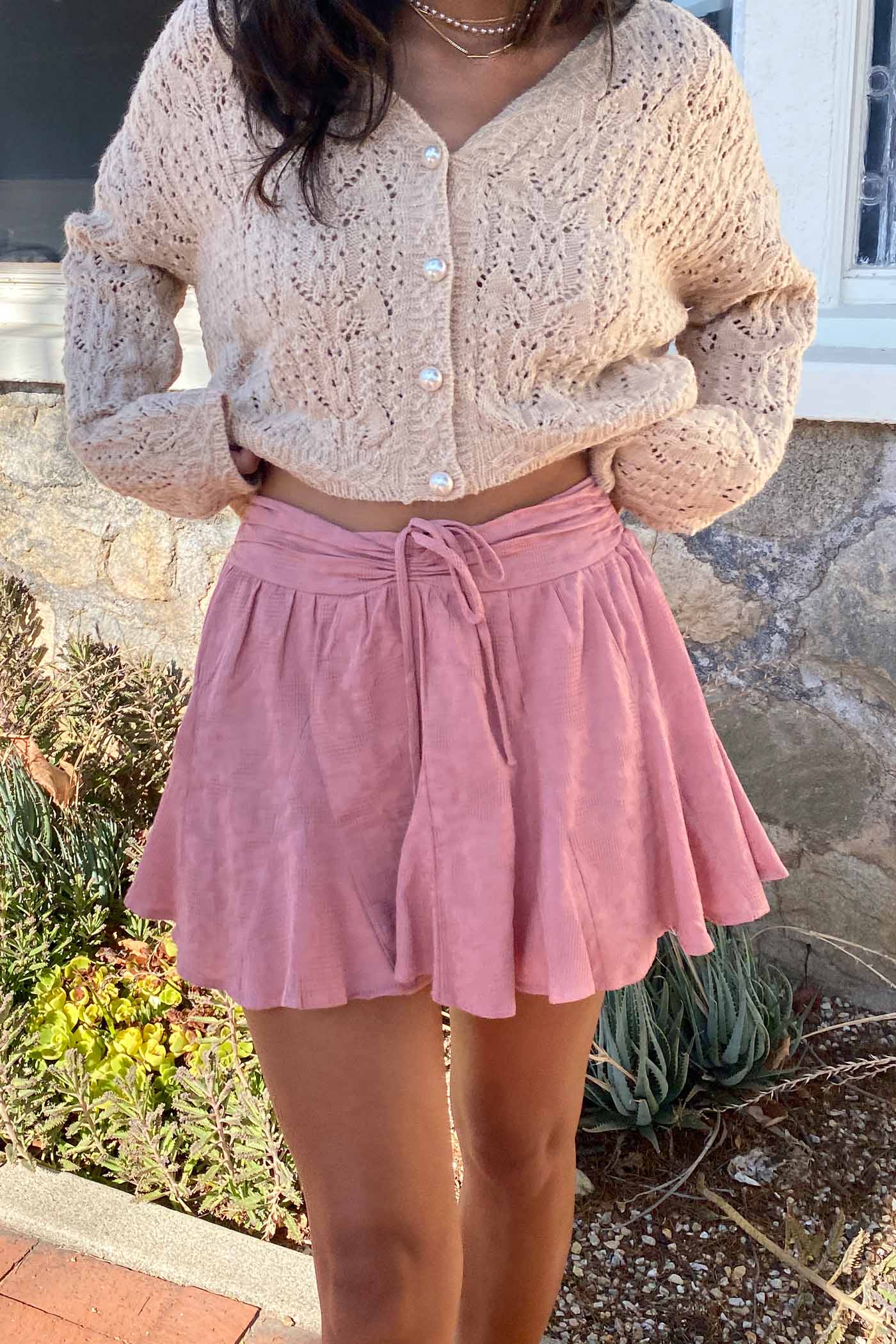 Flounce Textured Mini Skort