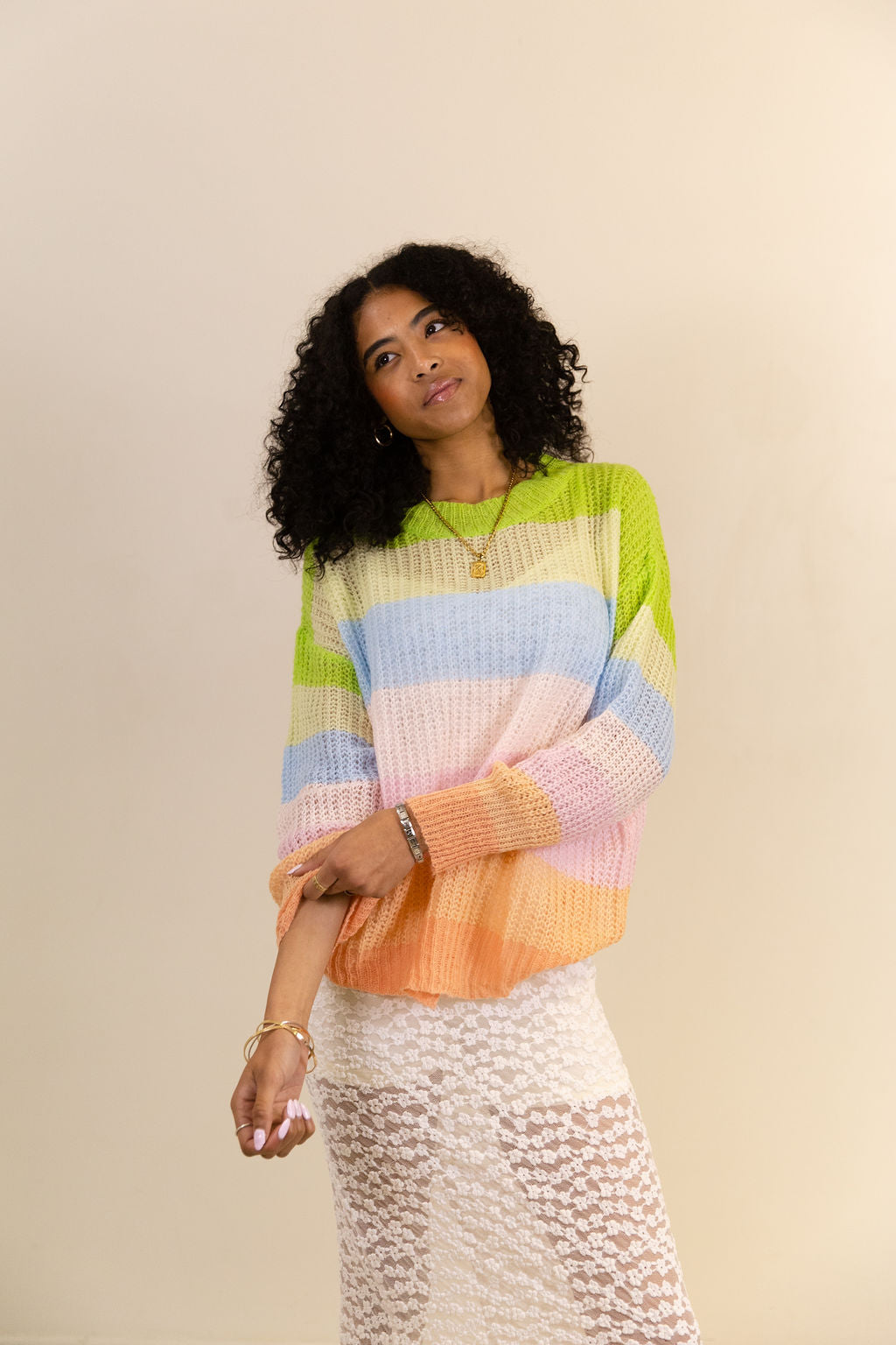 Only Thing Striped Knit Sweater