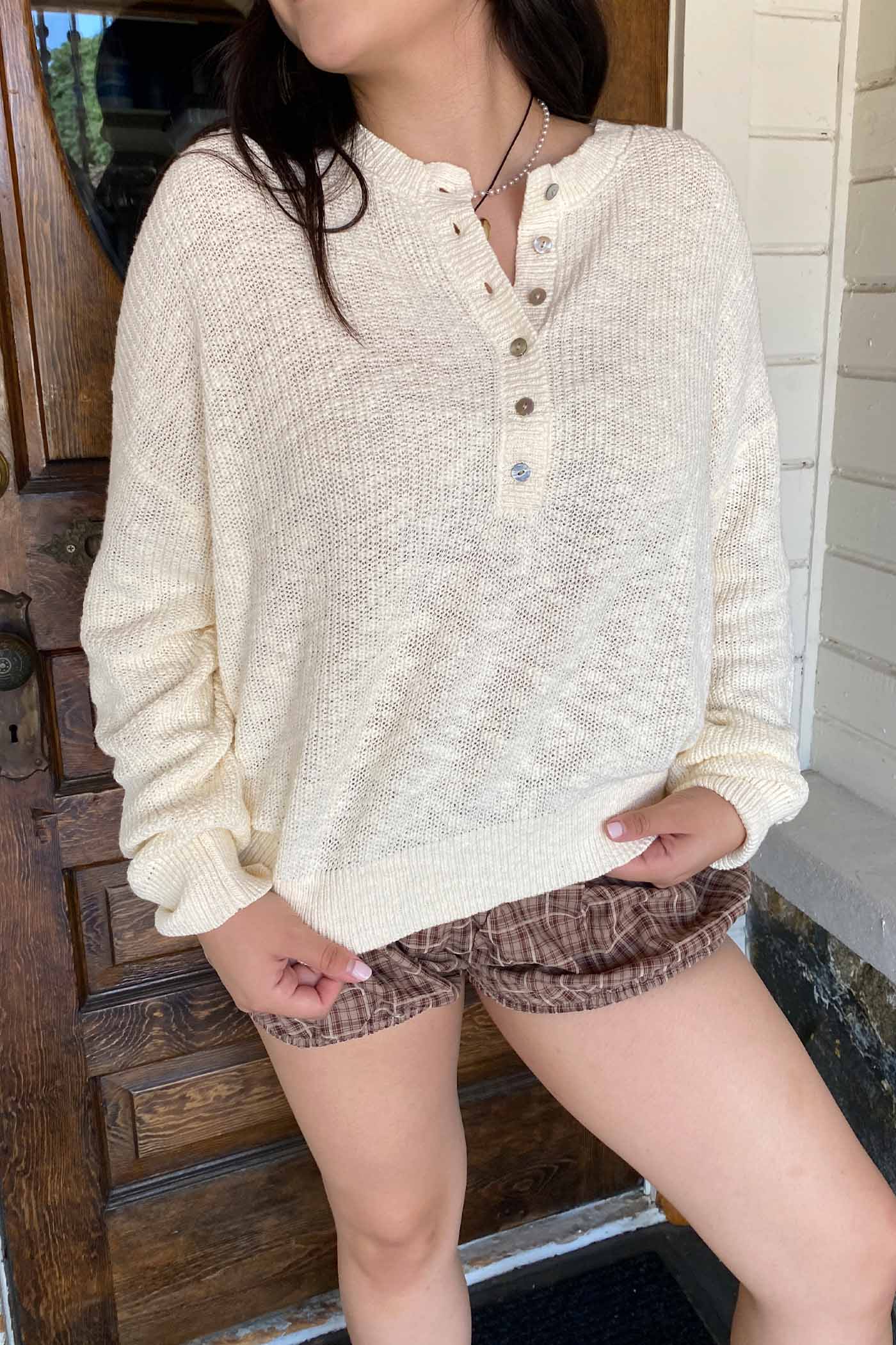 Knit Button Sweater
