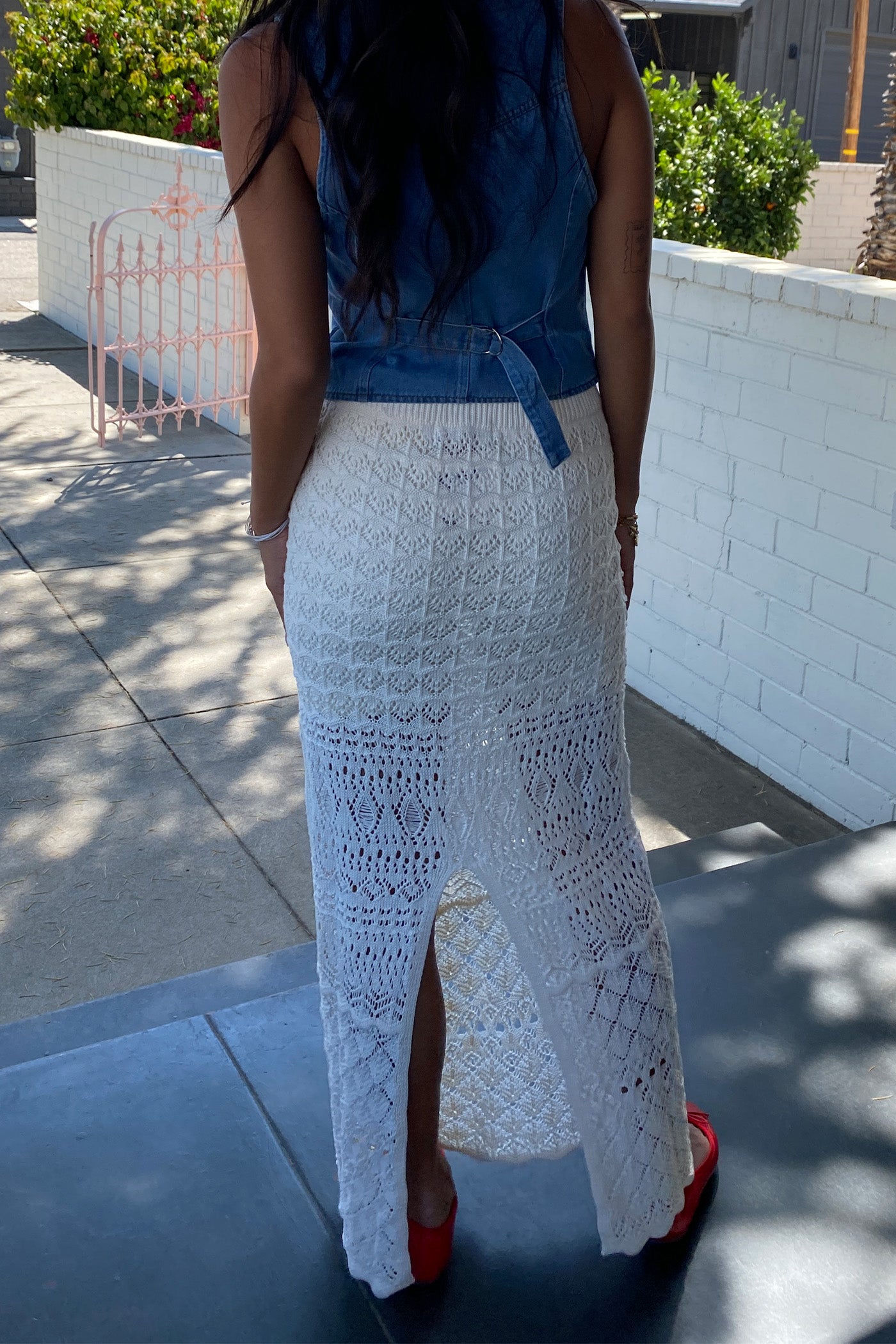 Openwork Crochet Maxi Skirt