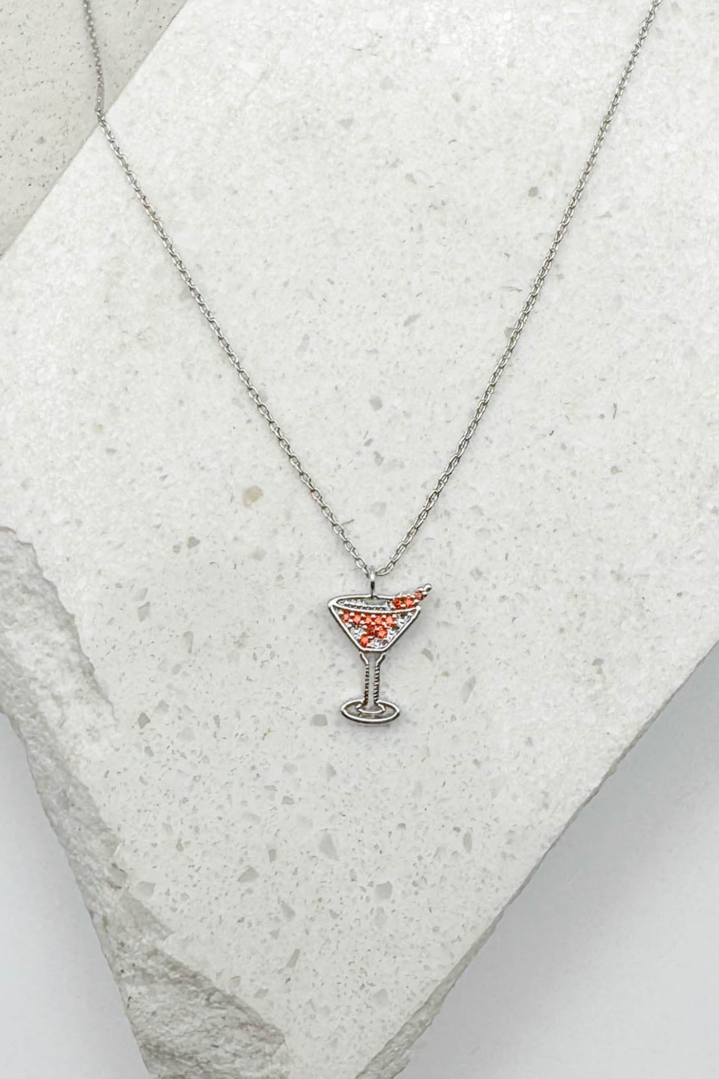 Dainty Martini Glass Necklace