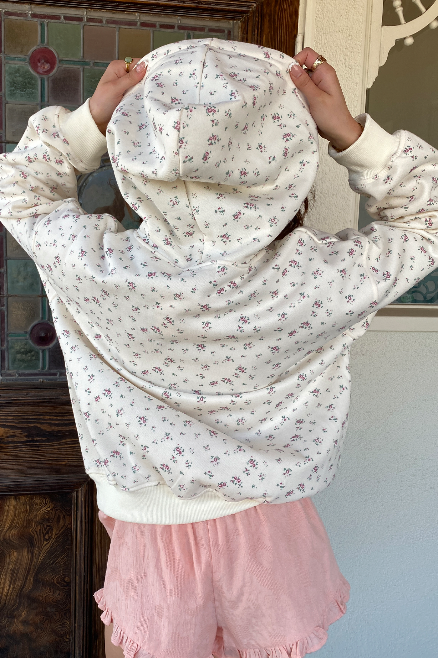 Cherry & Bow Print Hoodie