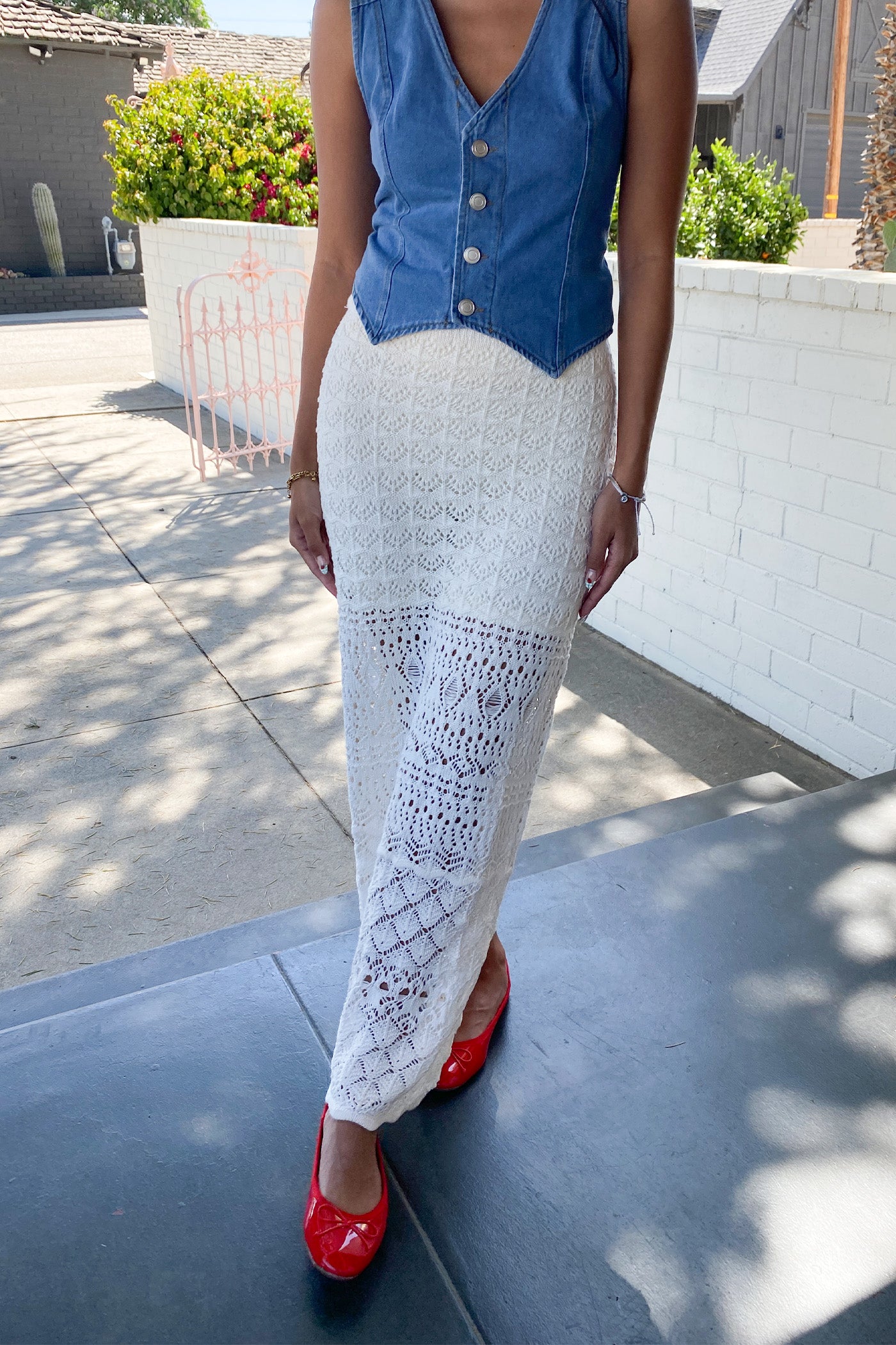 Openwork Crochet Maxi Skirt