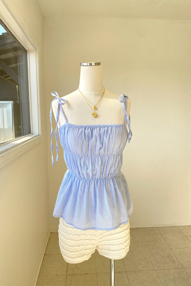 Smocked Tie Strap Top