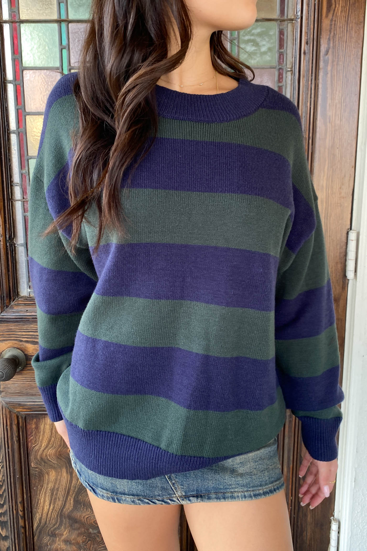 Contrast Striped Sweater