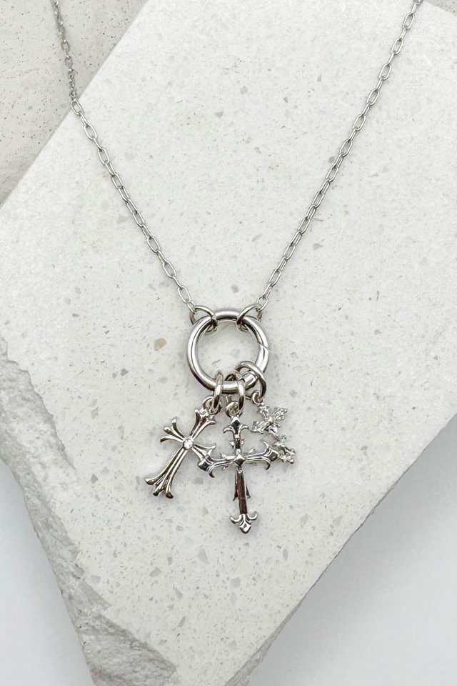 Multi Cross Charm Necklace