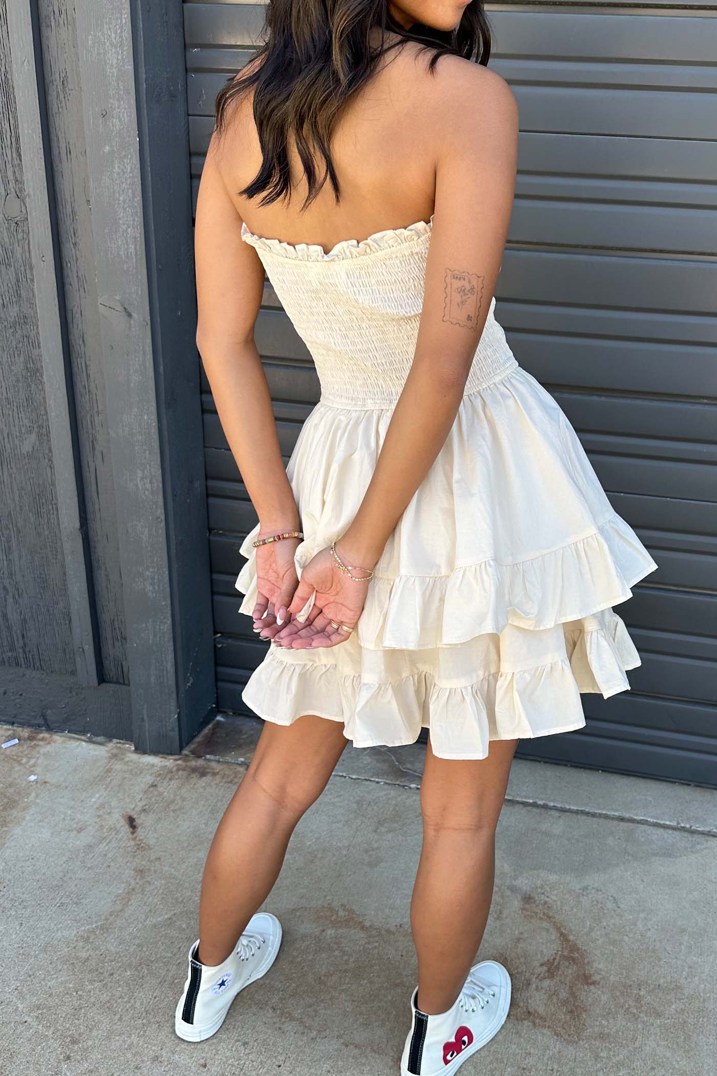 Strapless Tiered Mini Dress