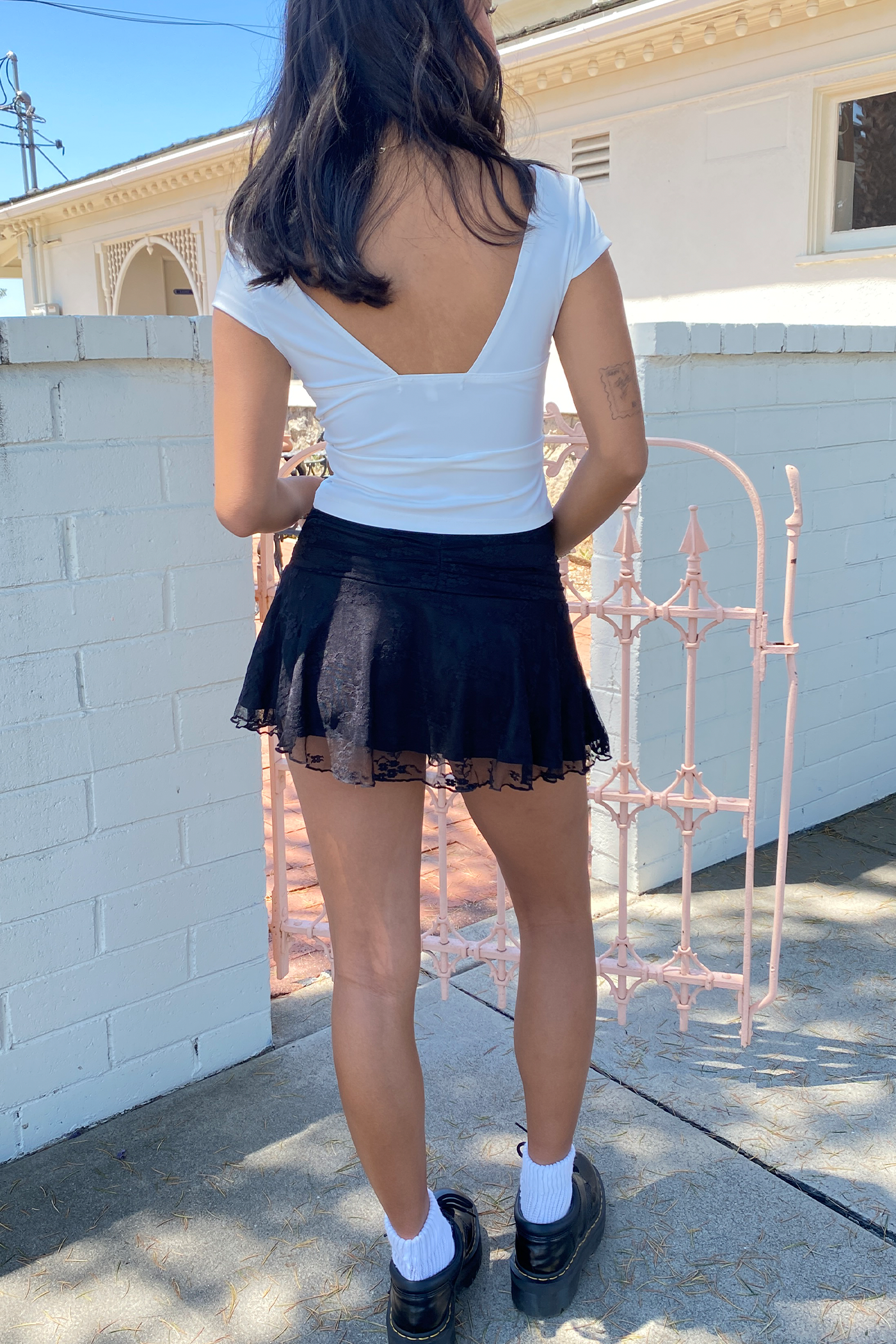 Floral Mesh Mini Skirt