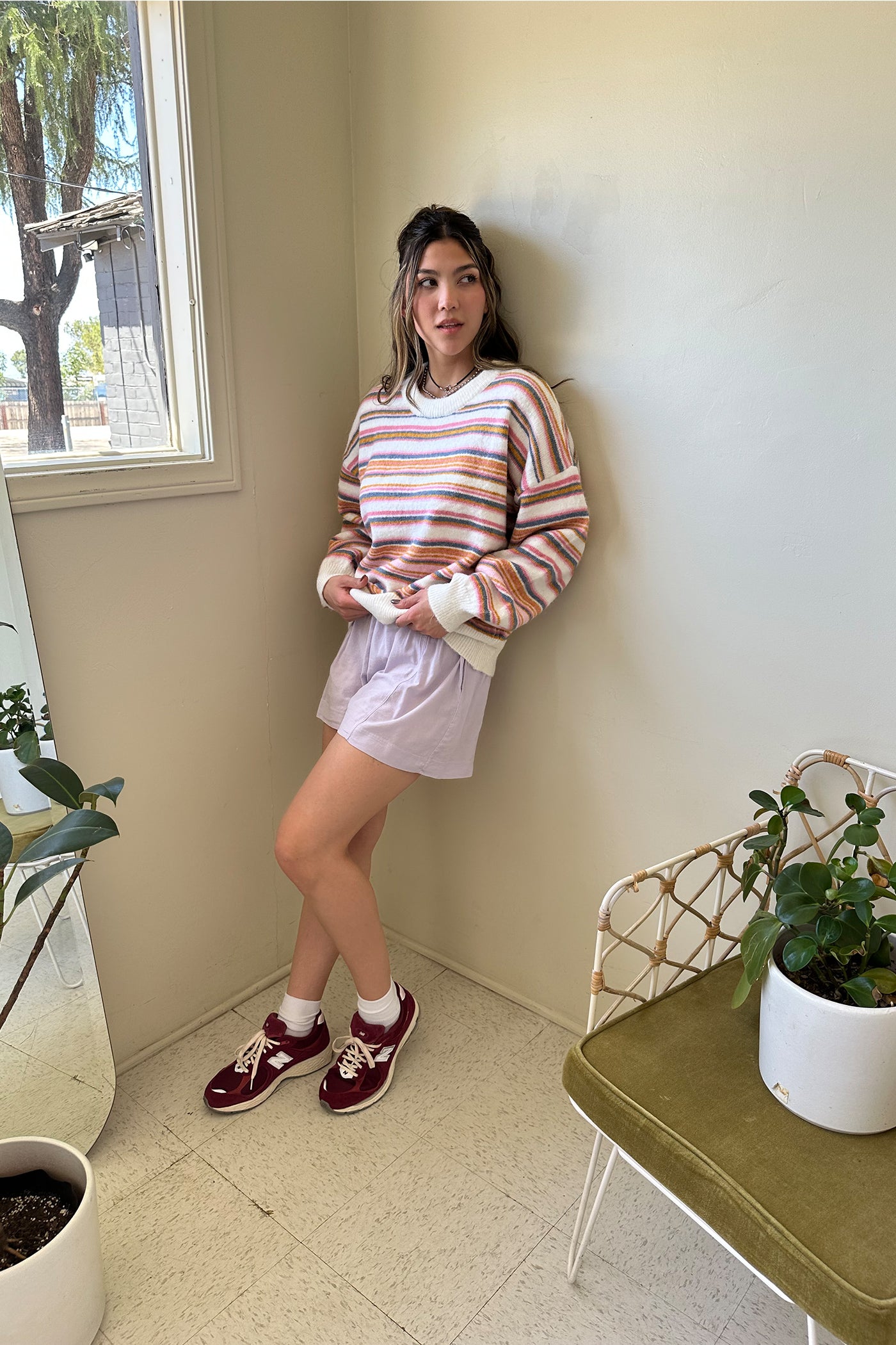 Striped Knit Sweater by For Good