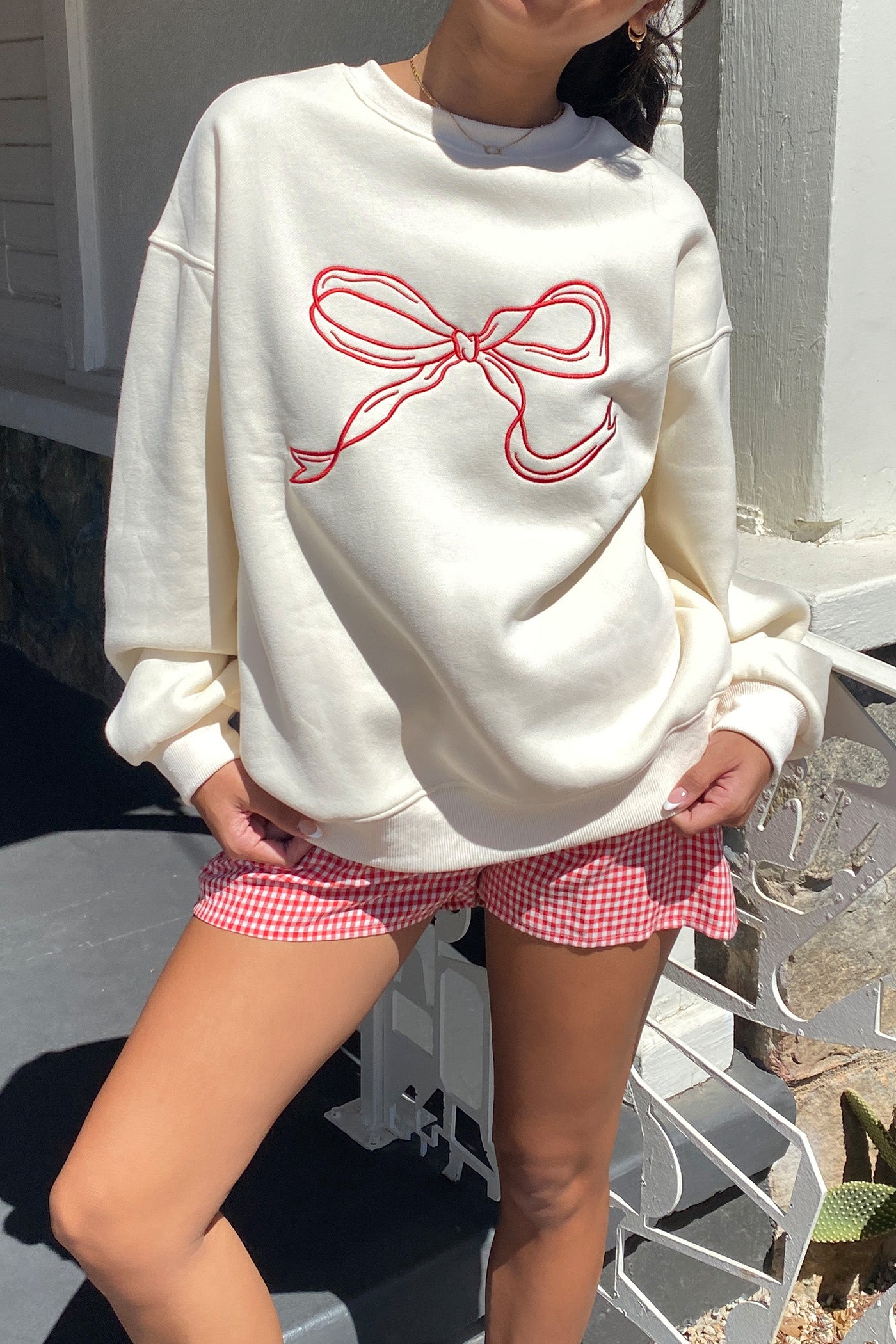 Bow Embroidered Sweatshirt