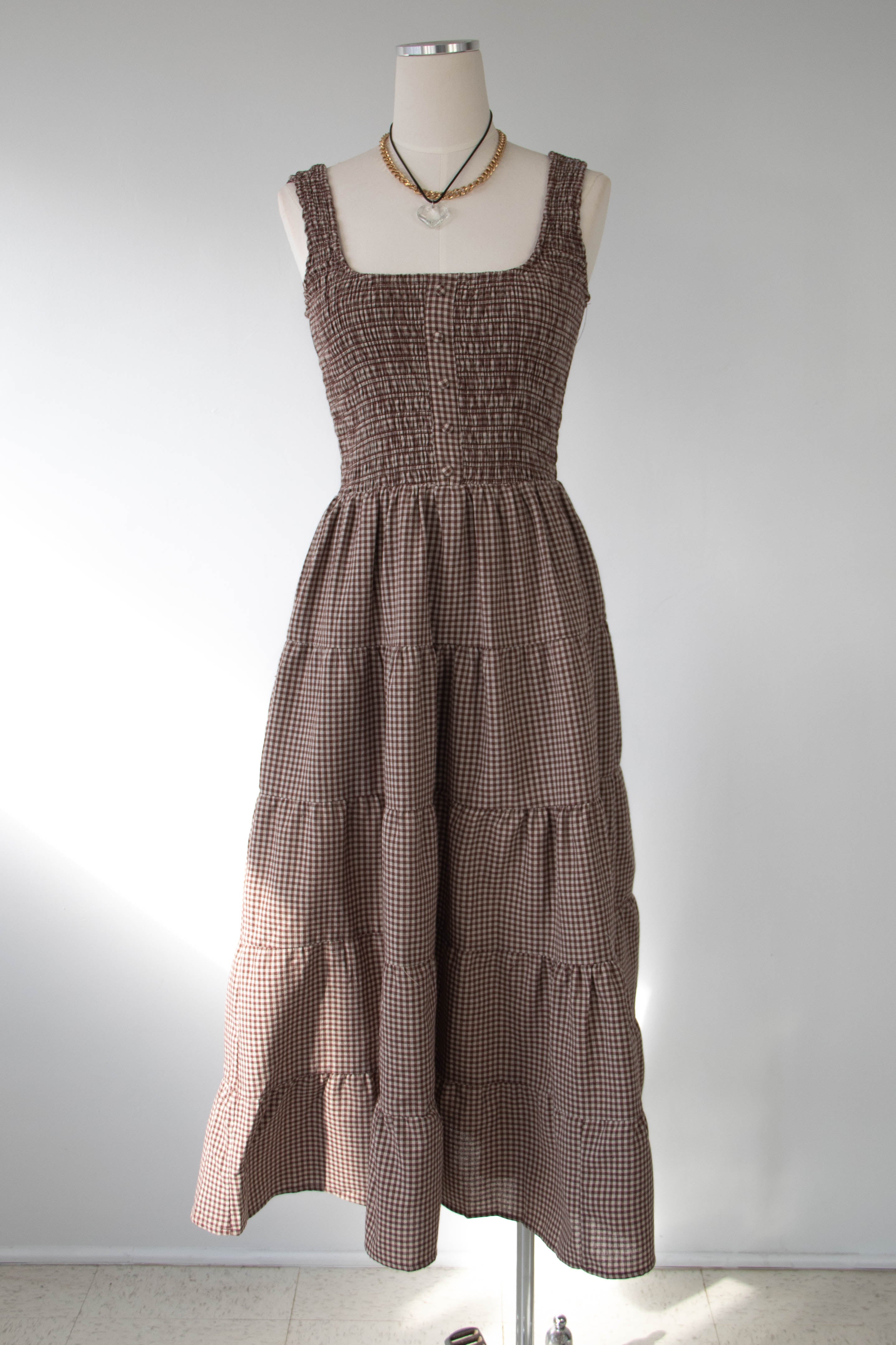 Sleeveless Gingham Dress by For Good