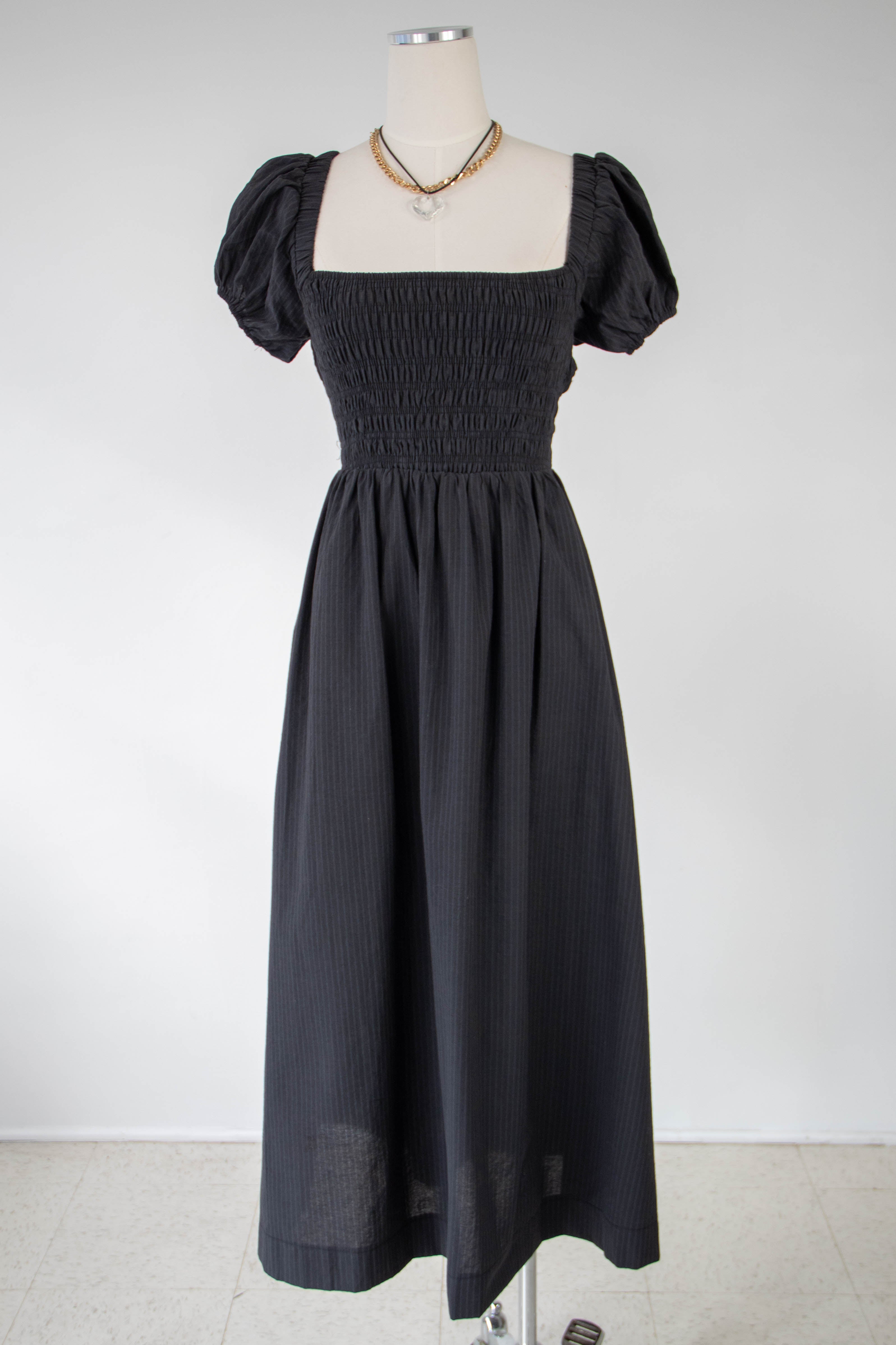 Puff Sleeve Backless Maxi Dress by For Good