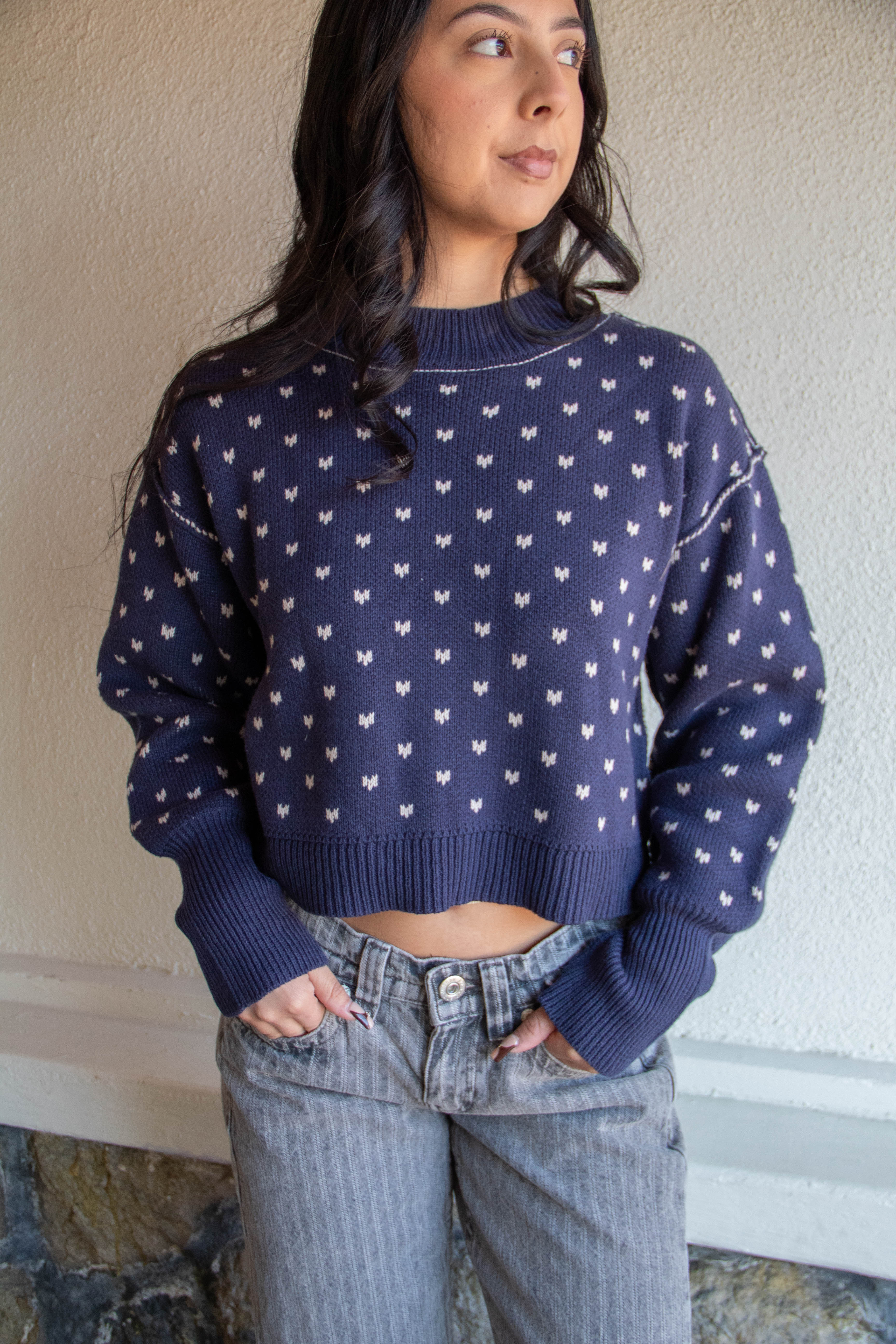 Patterned Knit Sweater by For Good