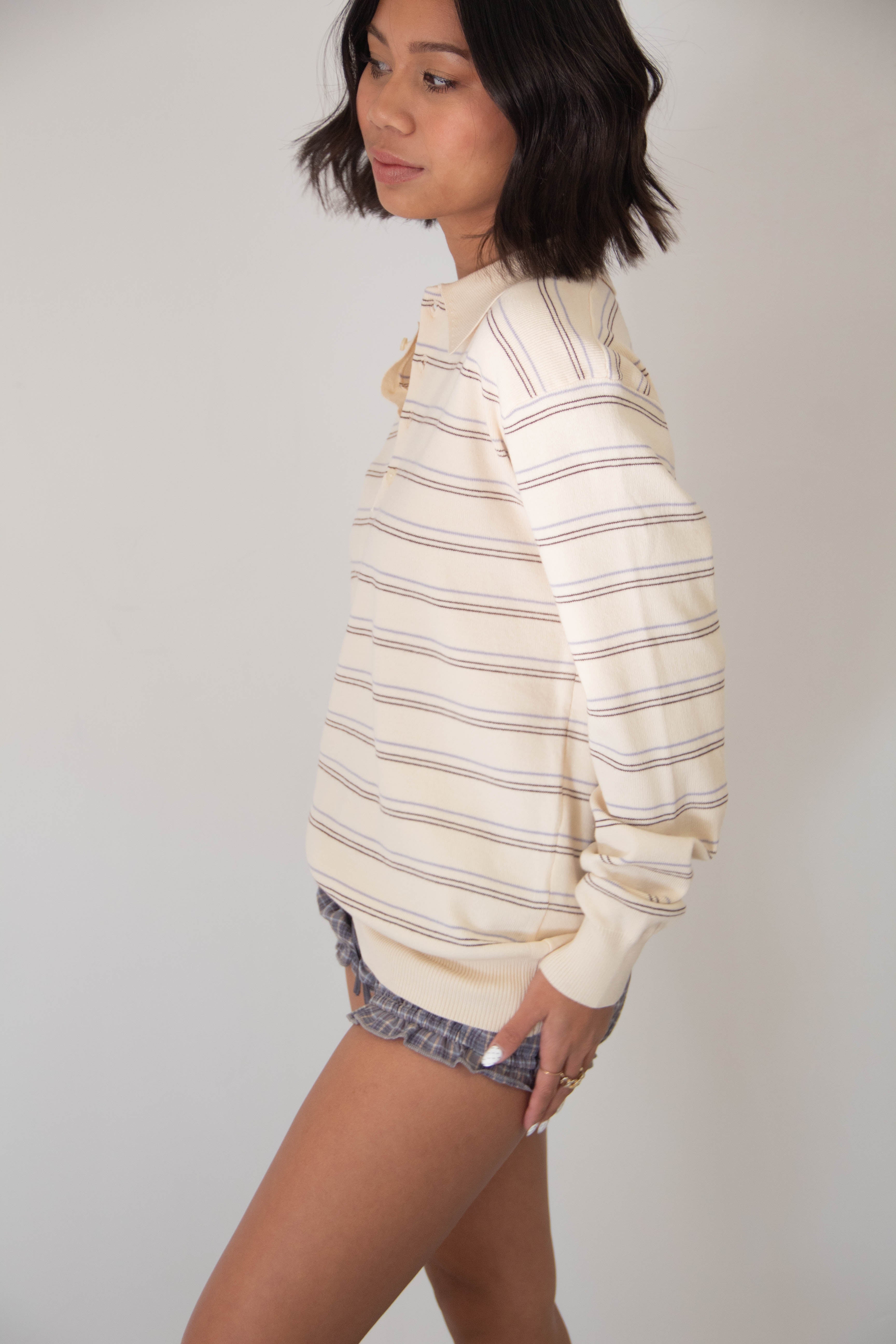 Collared Long Sleeve Top