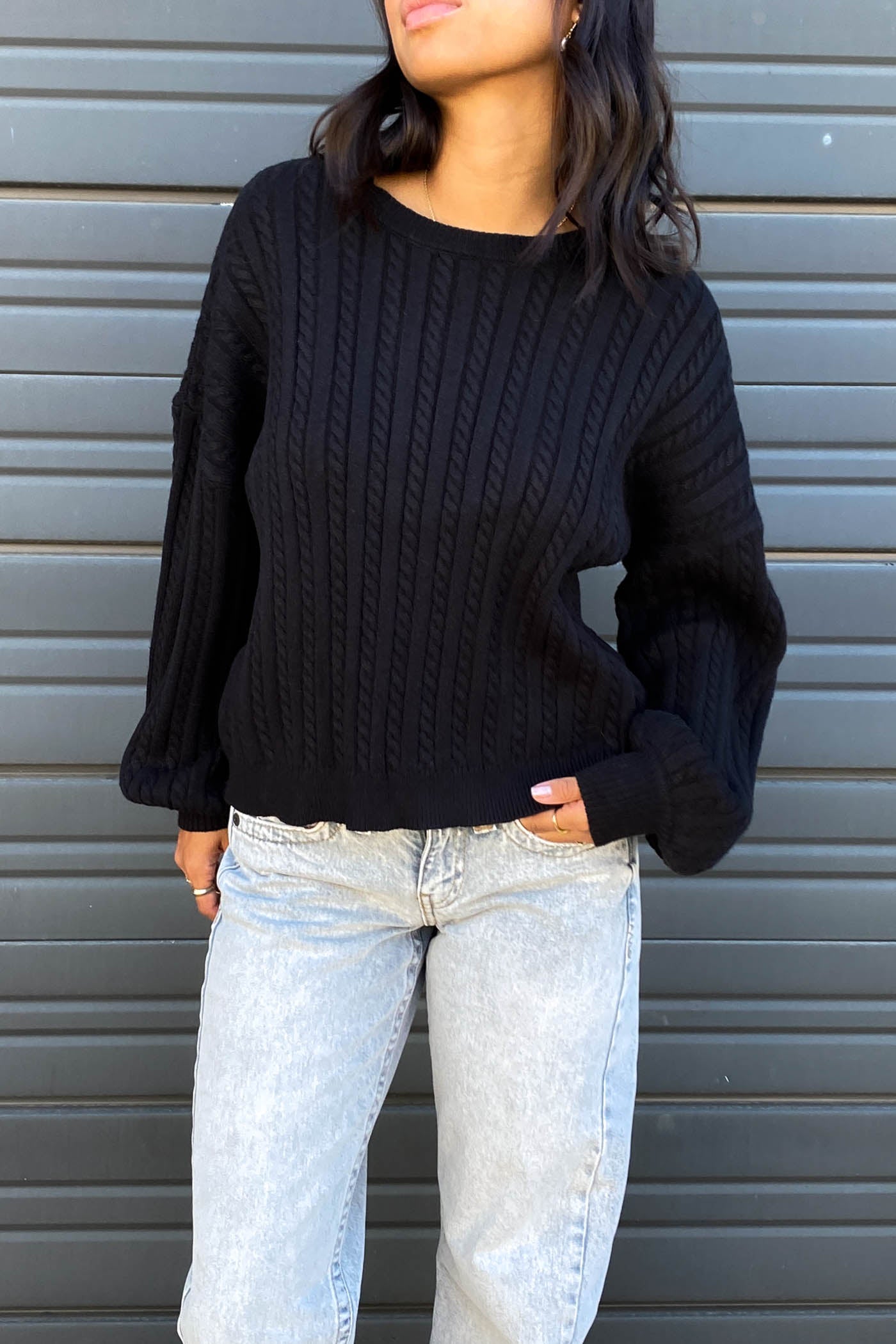 Basic Cable Knit Sweater