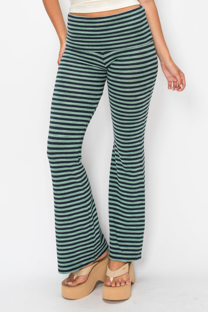 Fold Over Striped Pants