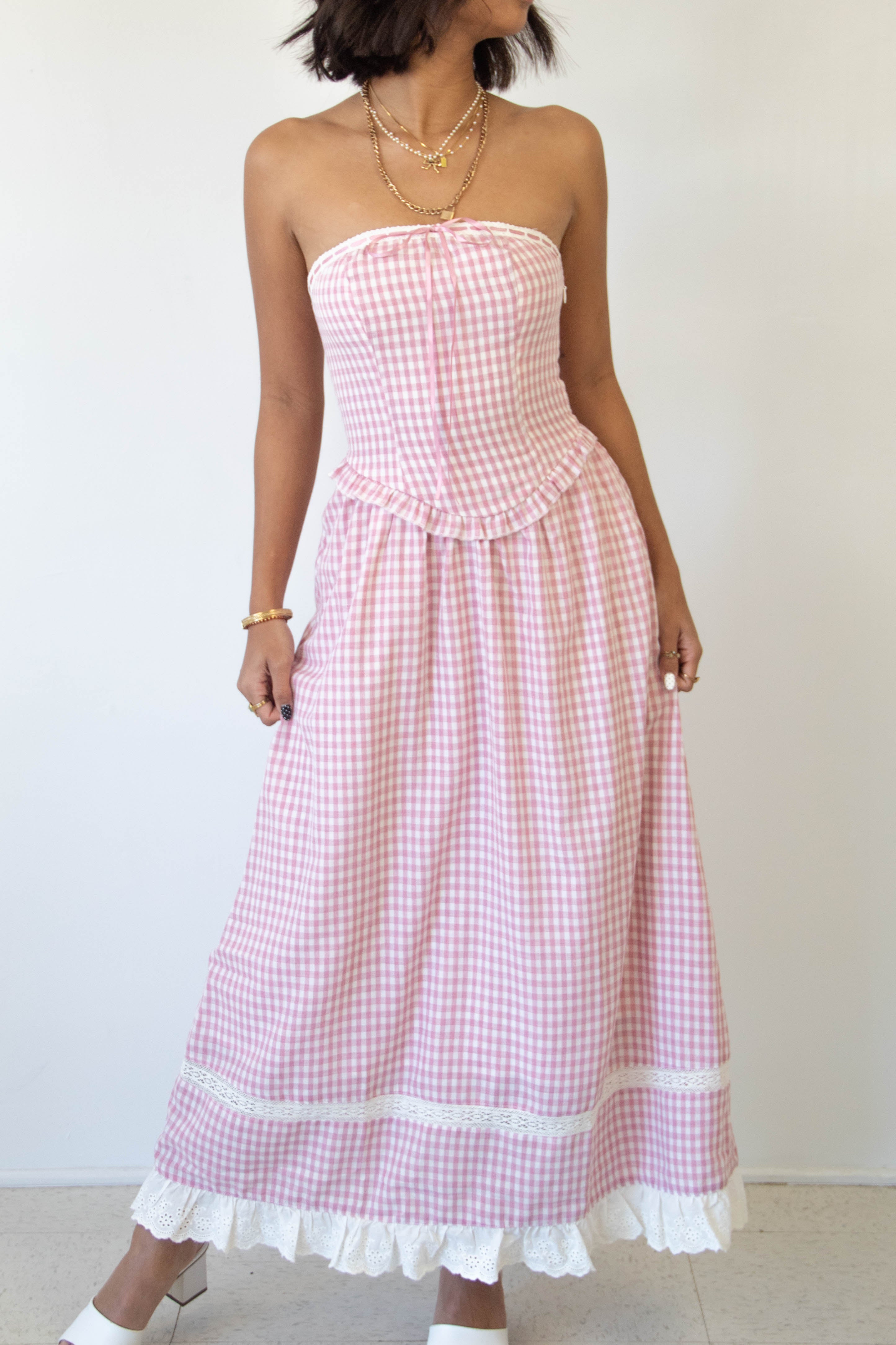 Gingham Tube Dress