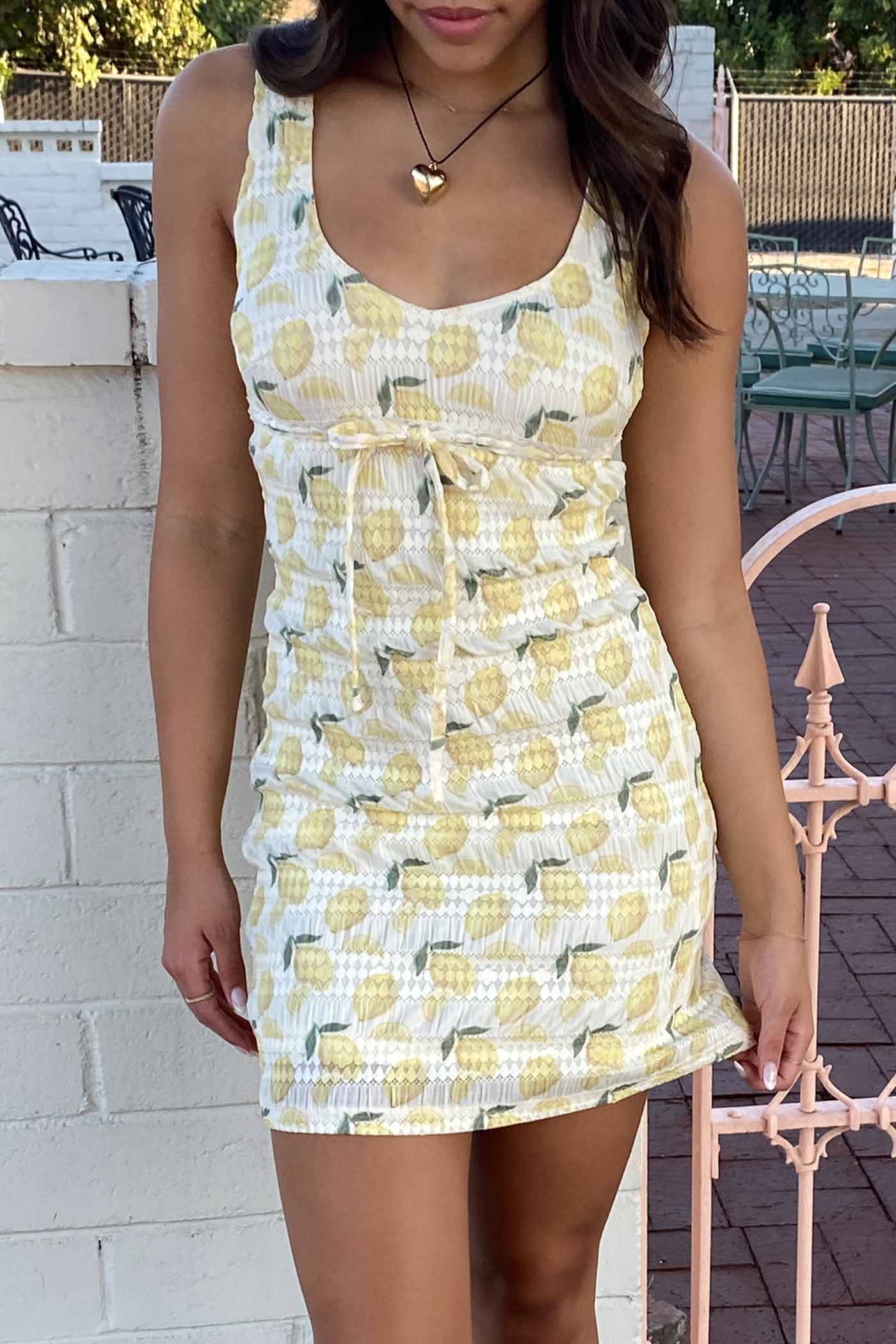 Lemon Print Mini Dress