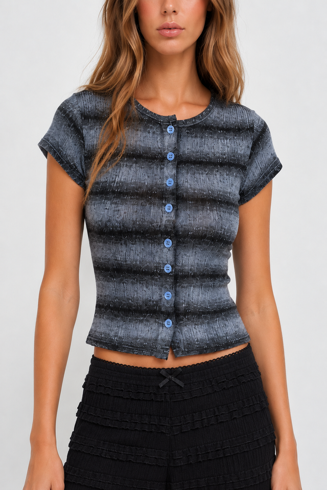 Button Down Knit Top