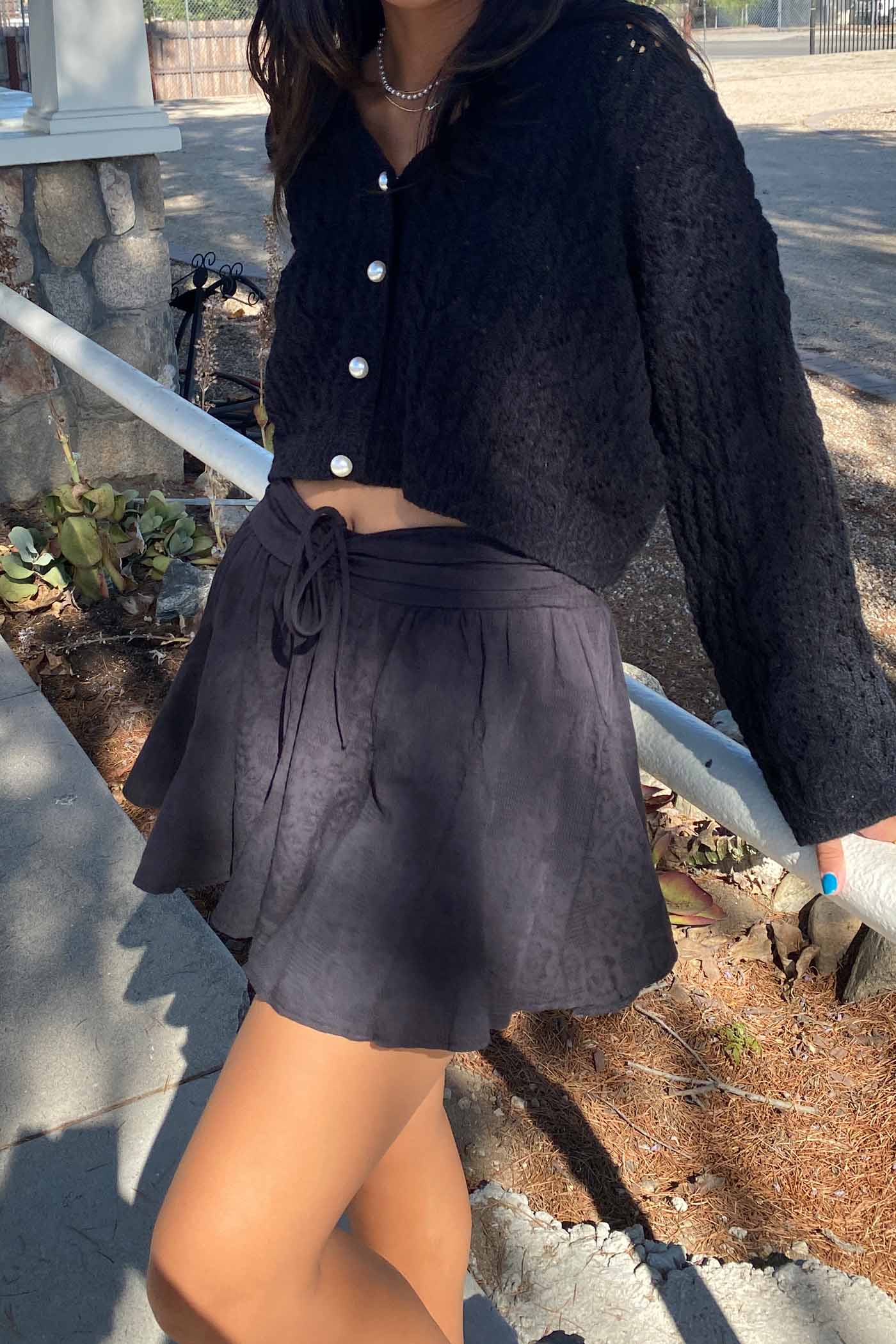 Flounce Textured Mini Skort