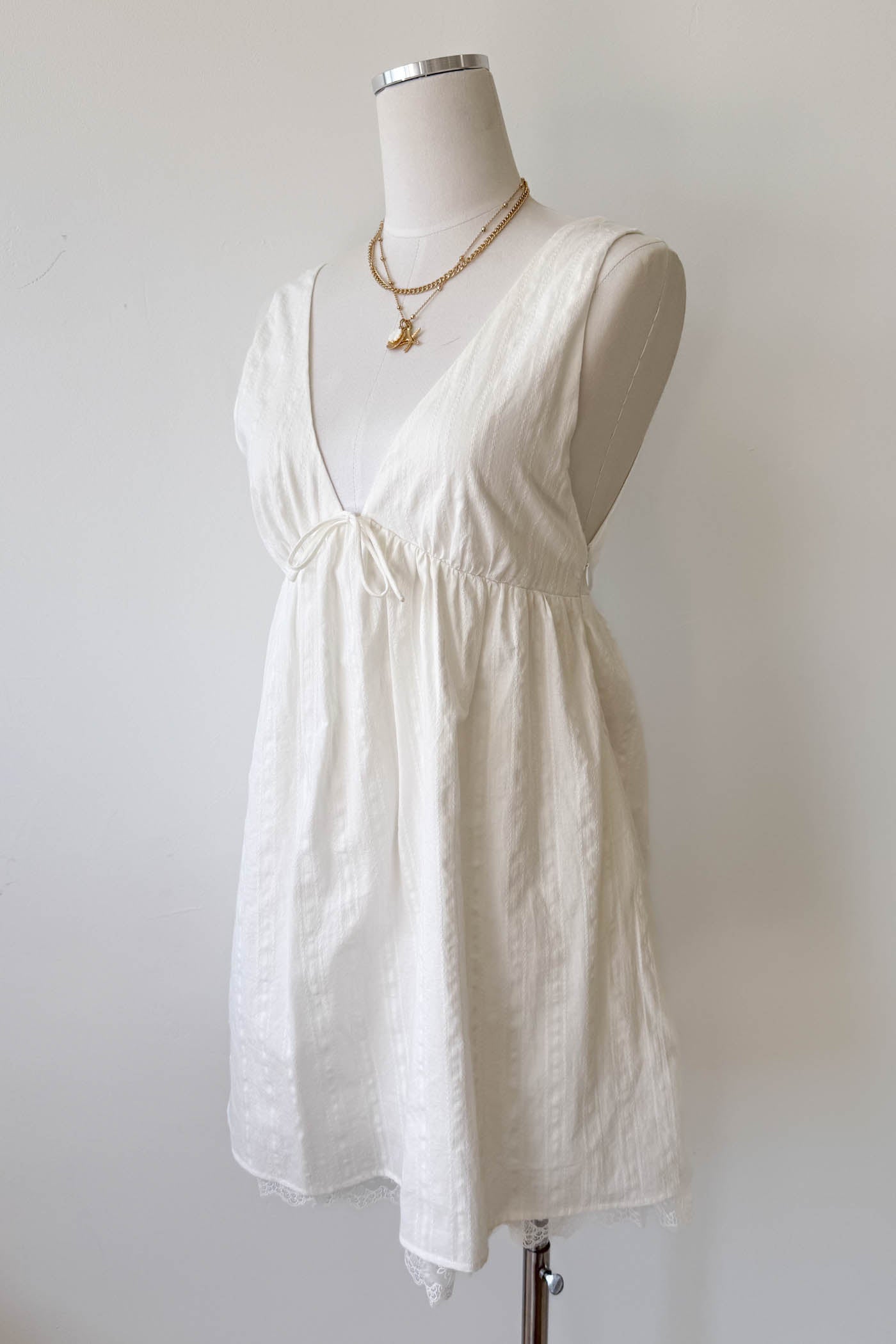 White Sleeveless Mini Dress