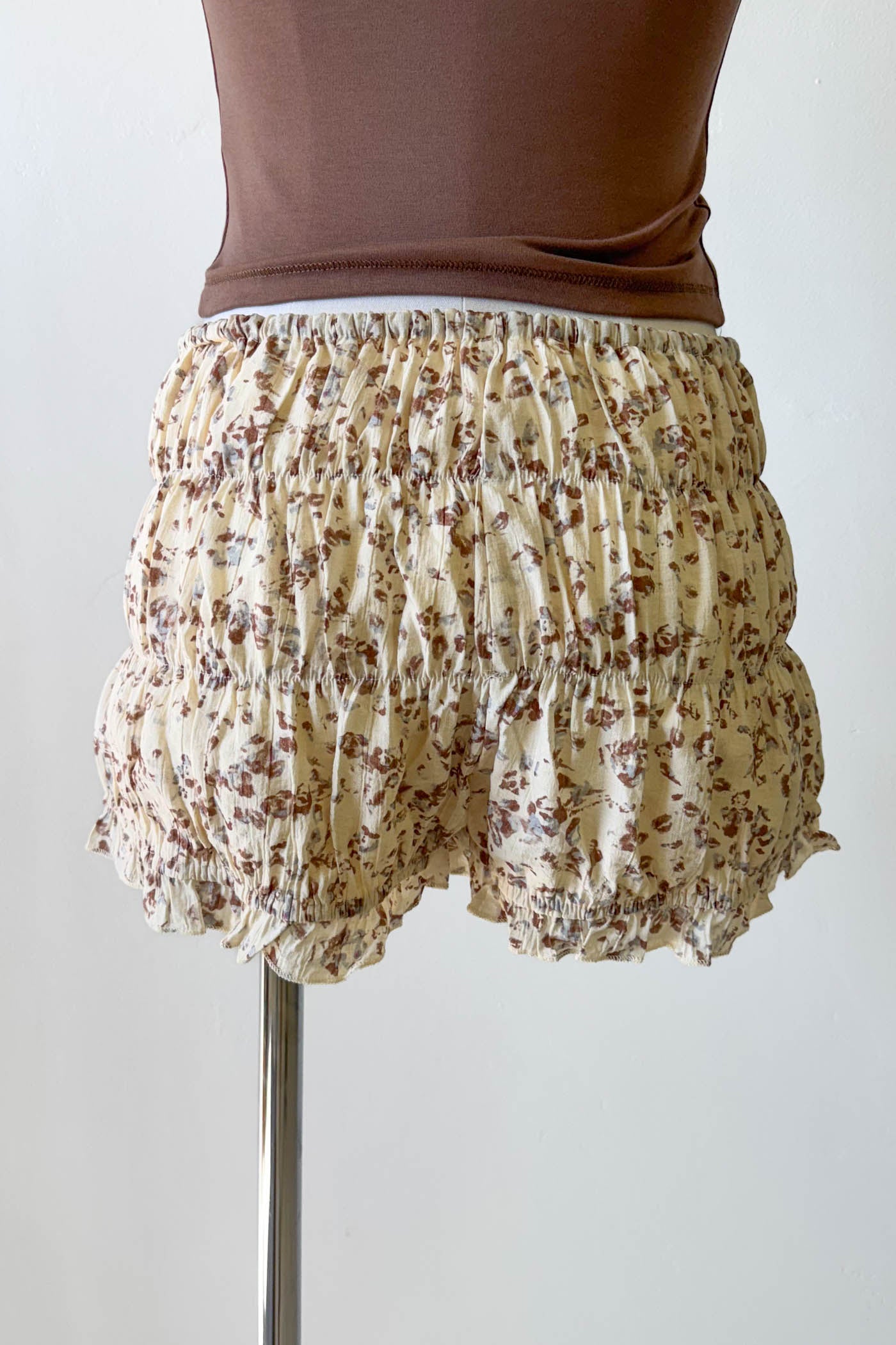 Floral Ruched Bloomer Shorts