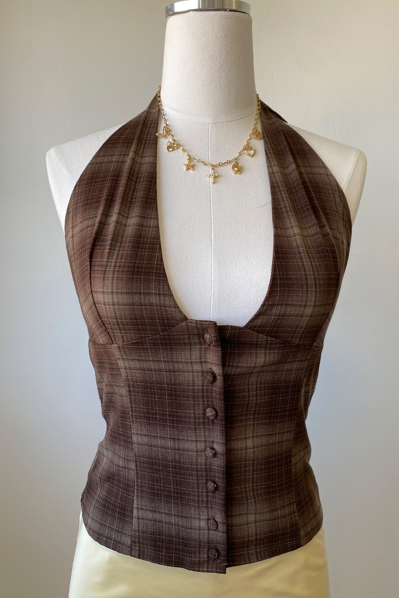Plaid Halter Top