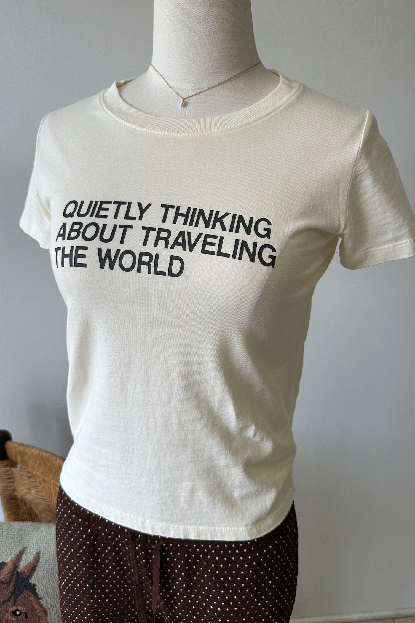 Traveling The World Long Loose Graphic Baby Tee
