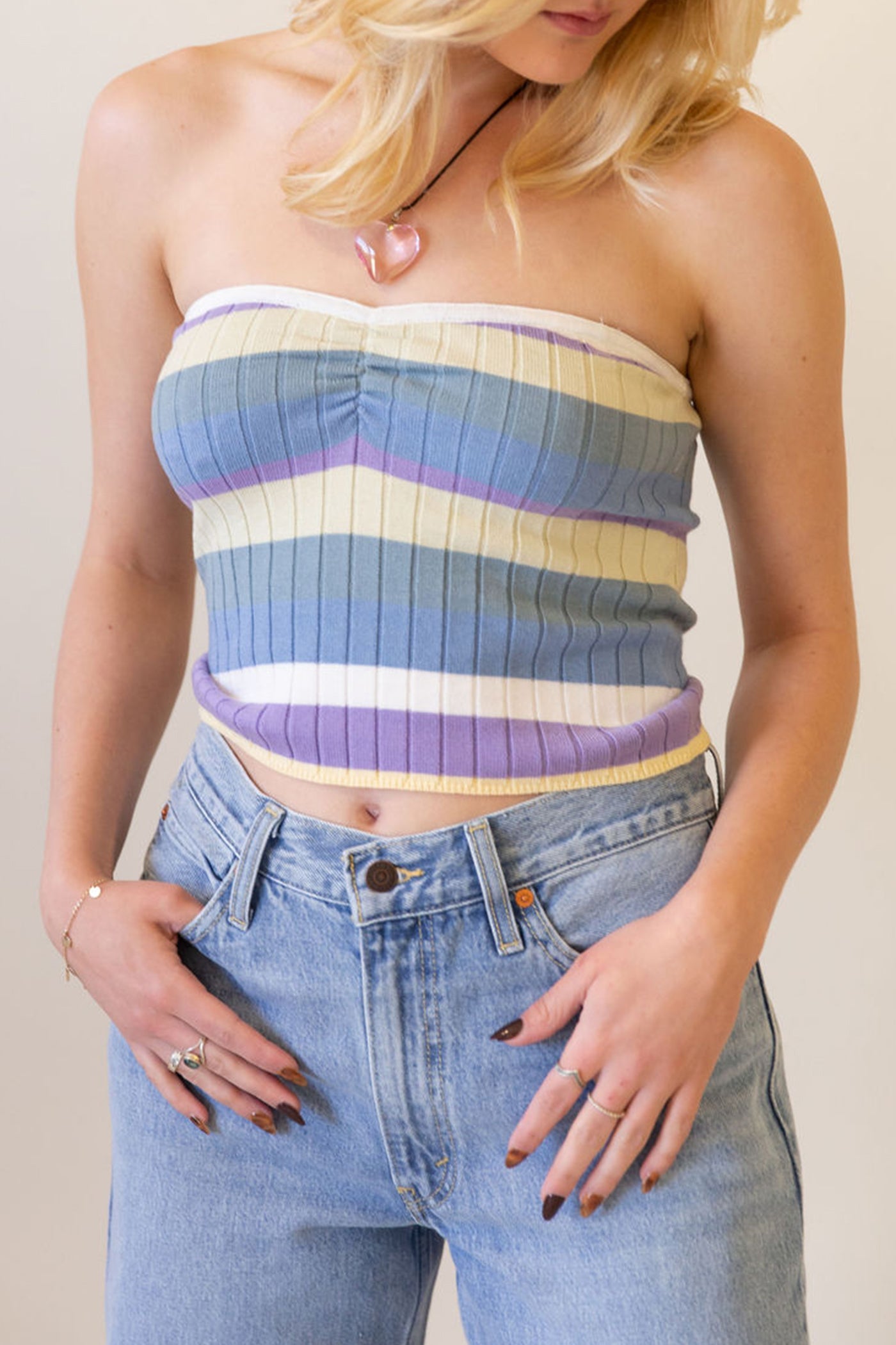 Knit Strapless Top