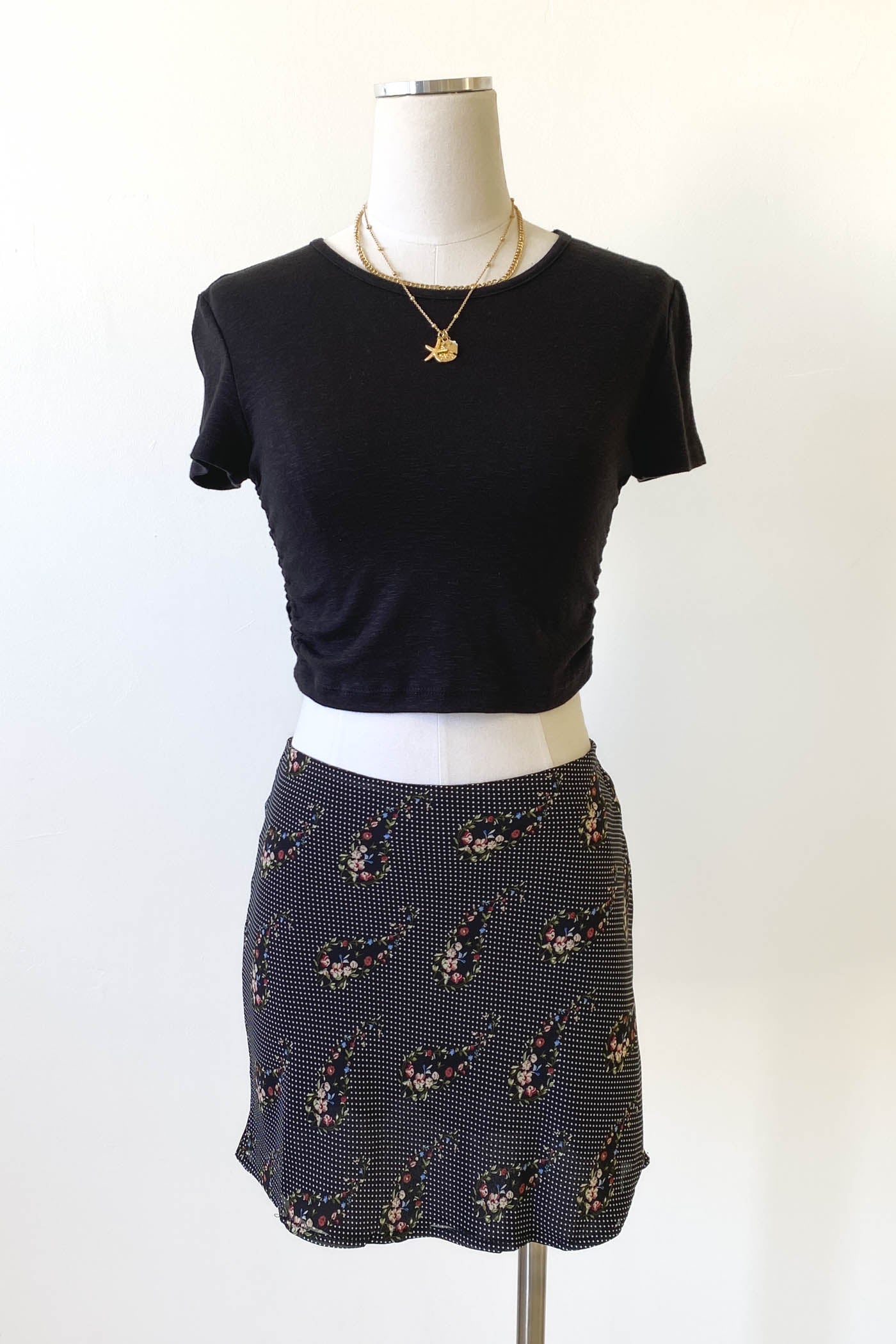 Floral Paisley Mini Skirt